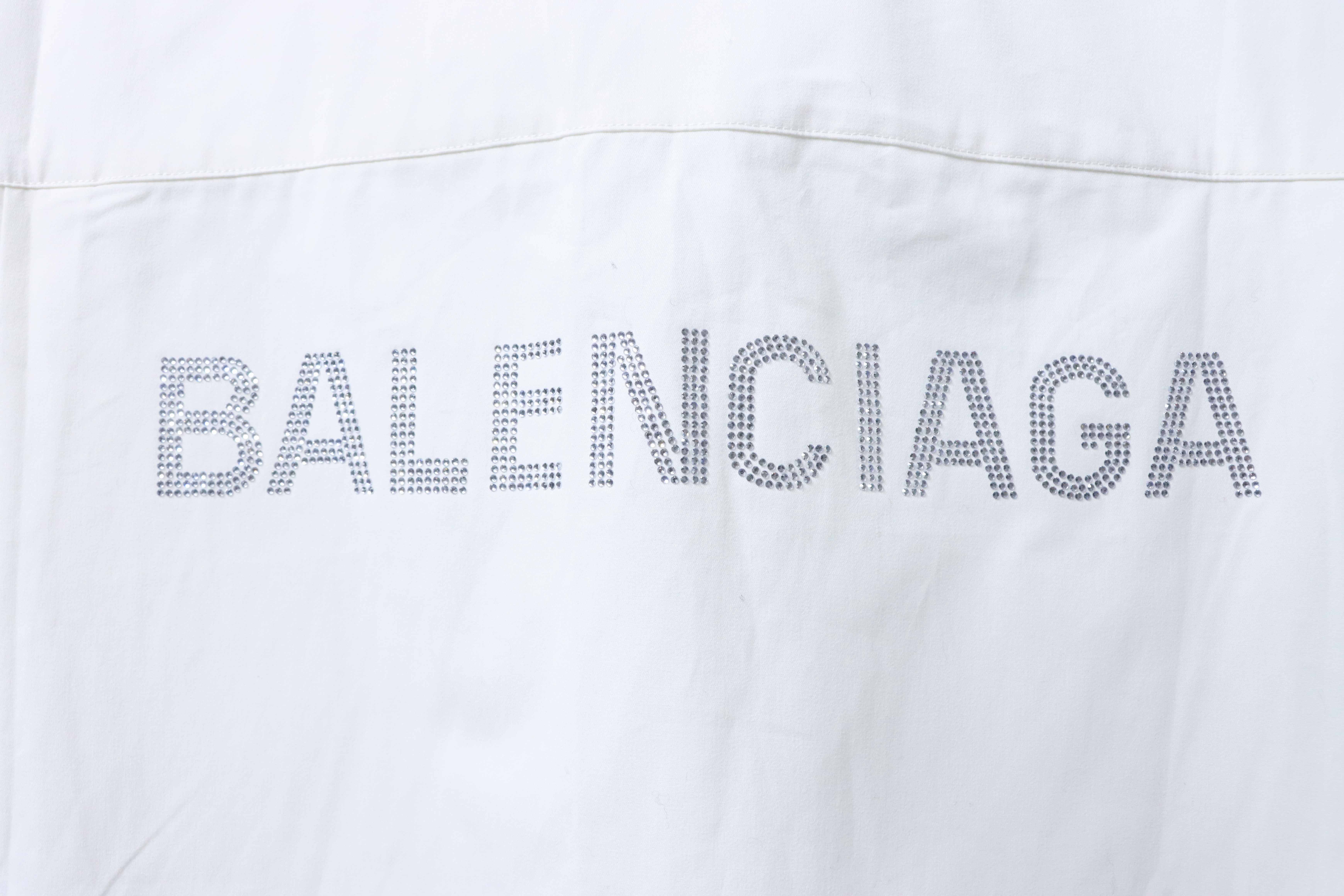 Balenciaga Classic Back Rhinestone Letter Logo Long Sleeve Shirt Style 2