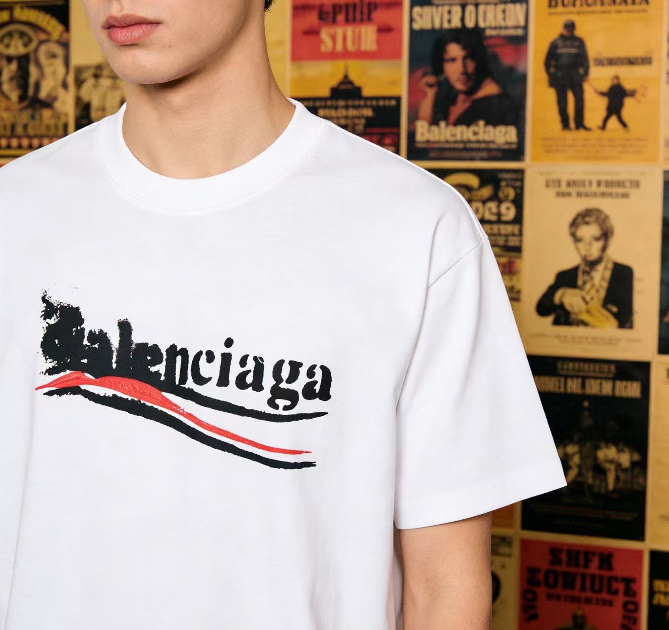 Balenciaga Coke Inkjet Print Short Sleeve T-Shirt