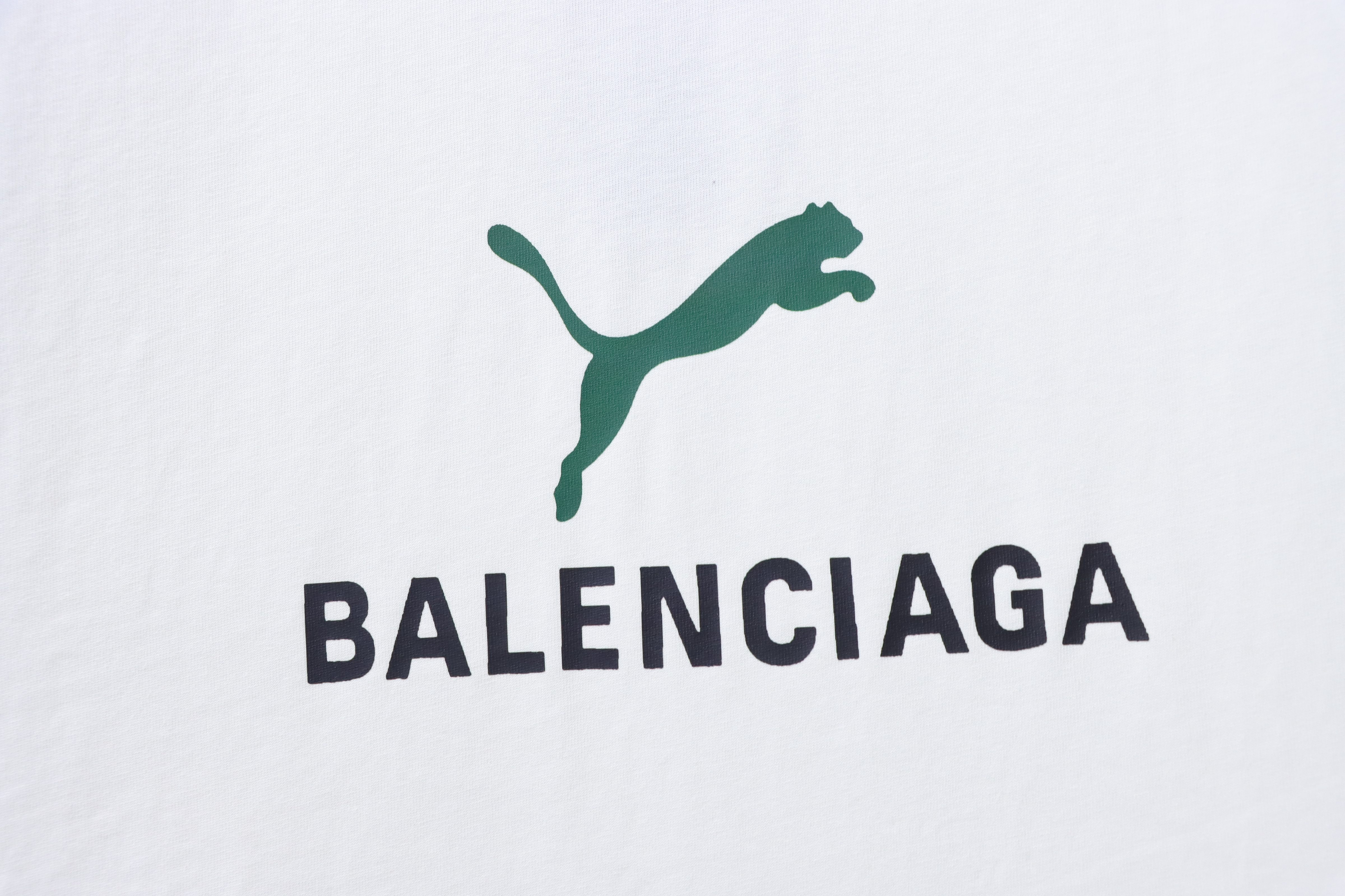 Balenciaga Collaboration Puma Print Short Sleeve T-Shirt Style 2