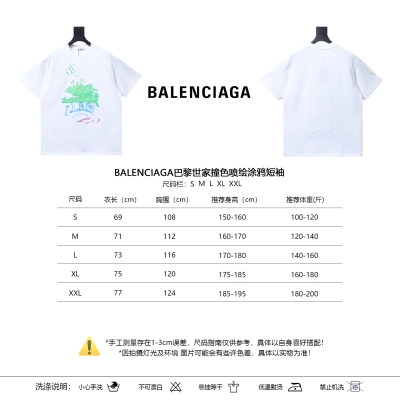 Balenciaga Contrast Graffiti Short Sleeve T-Shirt Style 1 01