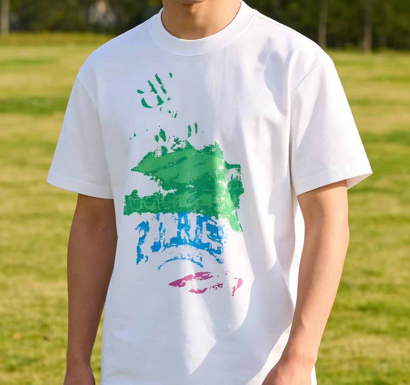 Balenciaga Contrast Graffiti Short Sleeve T-Shirt Style 1