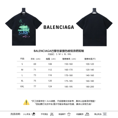 Balenciaga Contrast Graffiti Short Sleeve T-Shirt Style 2 01