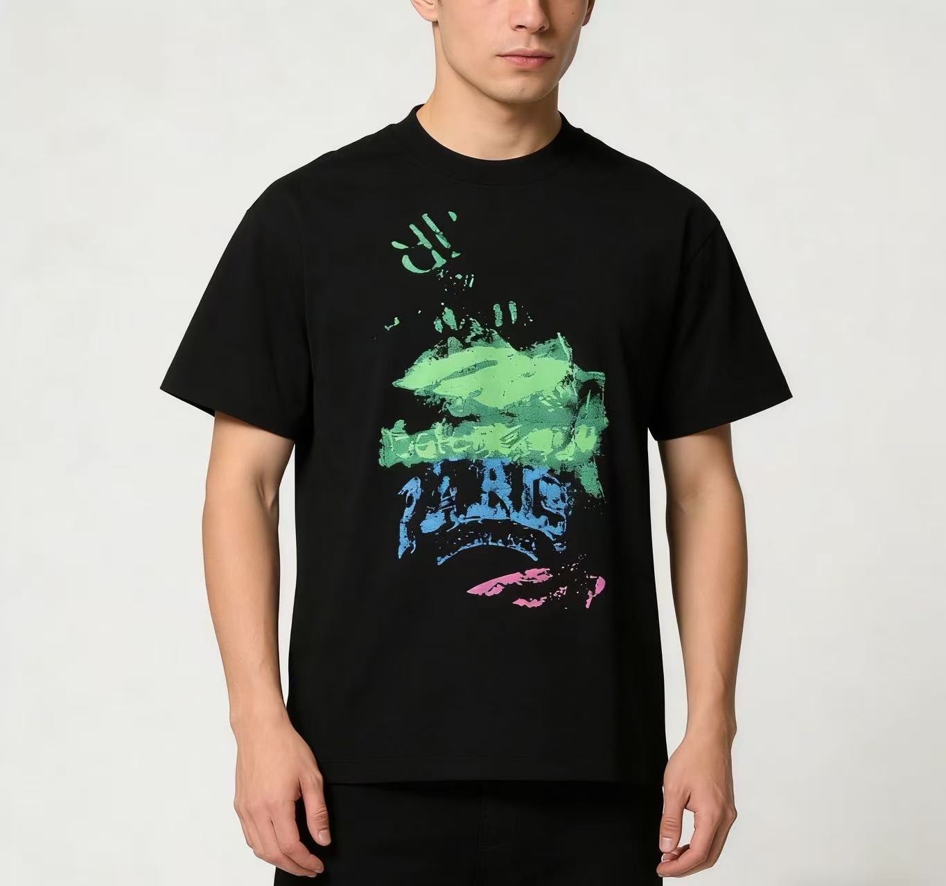 Balenciaga Contrast Graffiti Short Sleeve T-Shirt Style 2