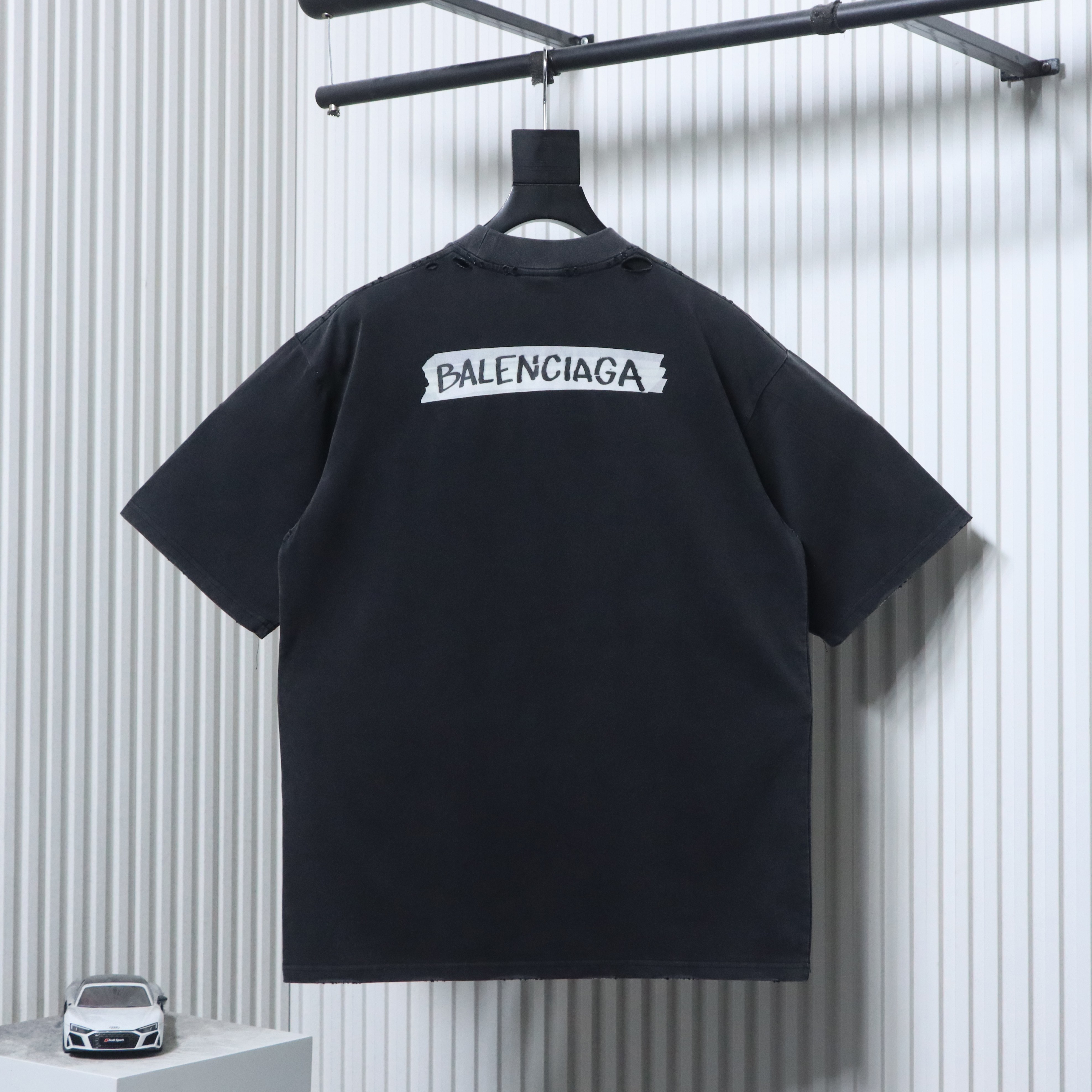 Balenciaga Distressed Tape Letter T-Shirt