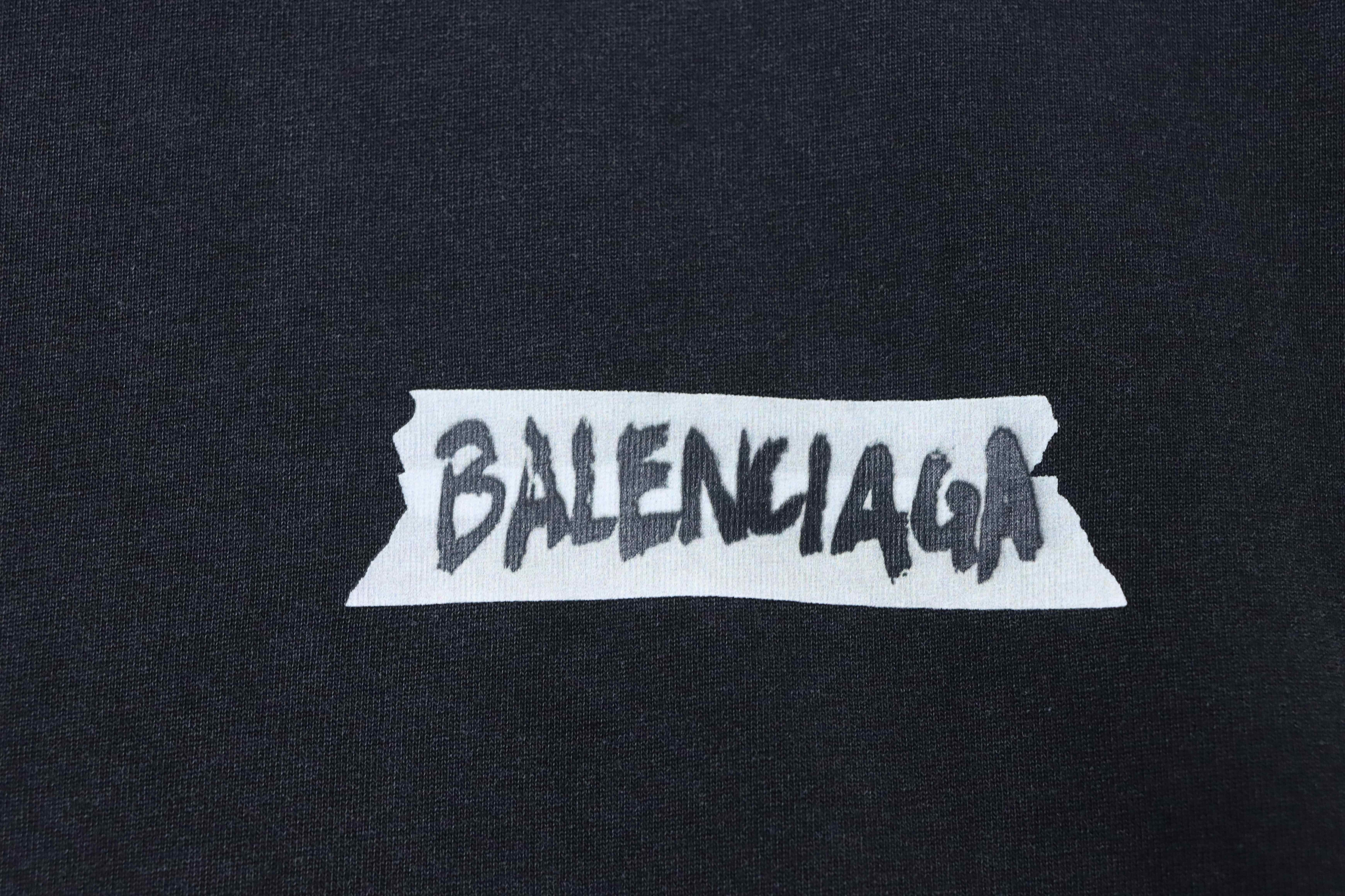 Balenciaga Distressed Tape Letter T-Shirt