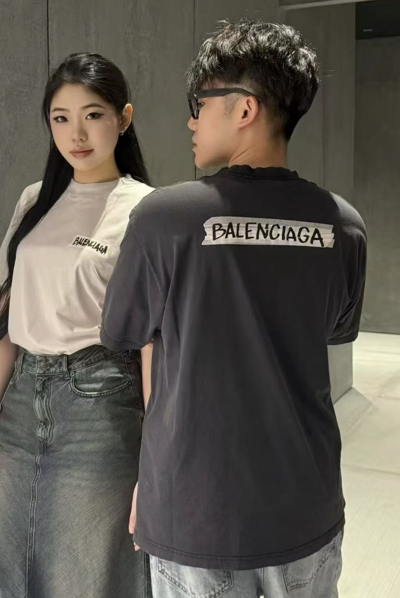 Balenciaga Distressed Tape Letter T-Shirt