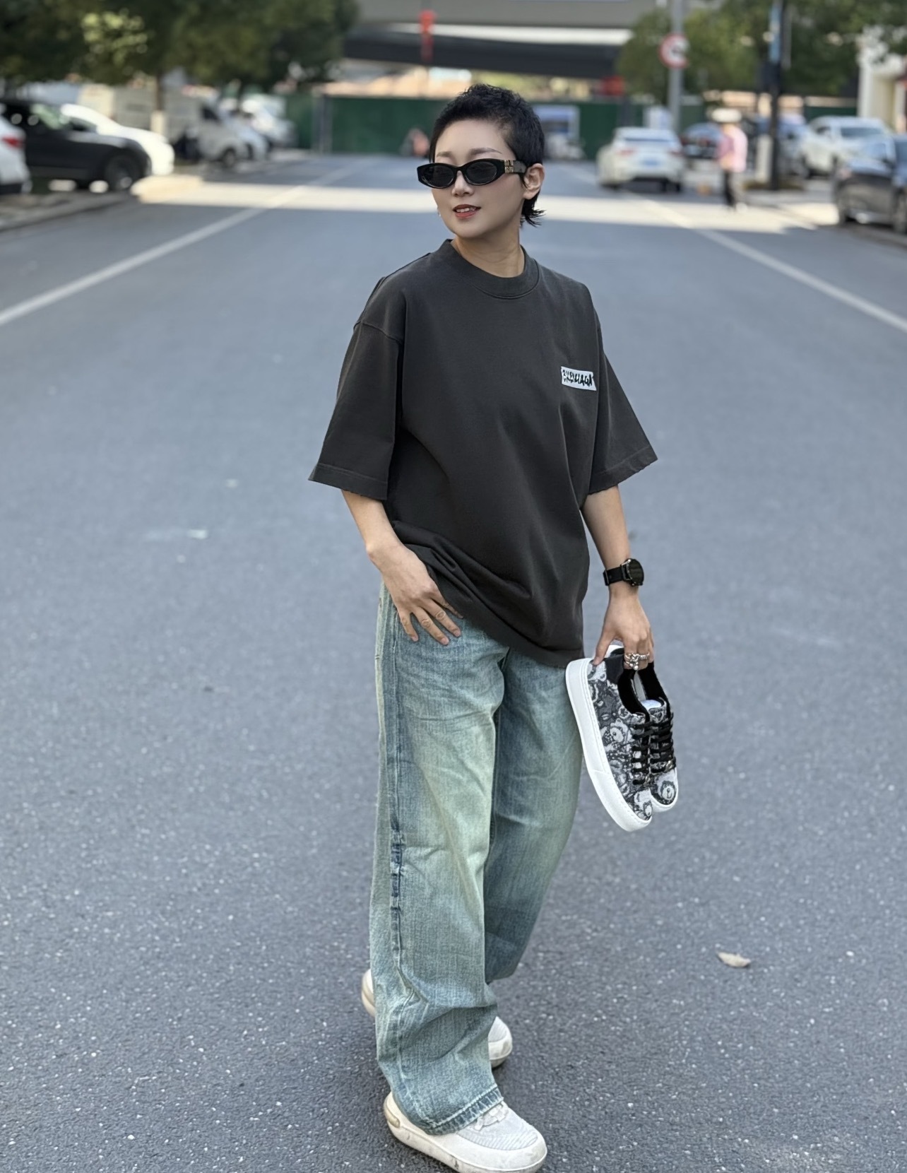 Balenciaga Distressed Tape Letter T-Shirt