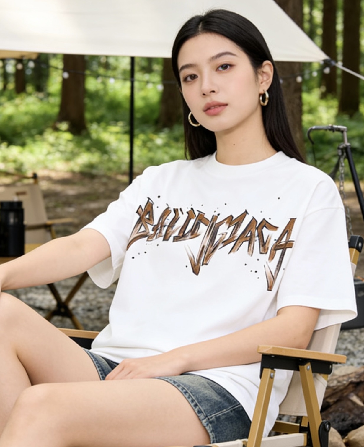 Balenciaga Double B B Hand-Drawn Graffiti Short Sleeve T-Shirt Style 1