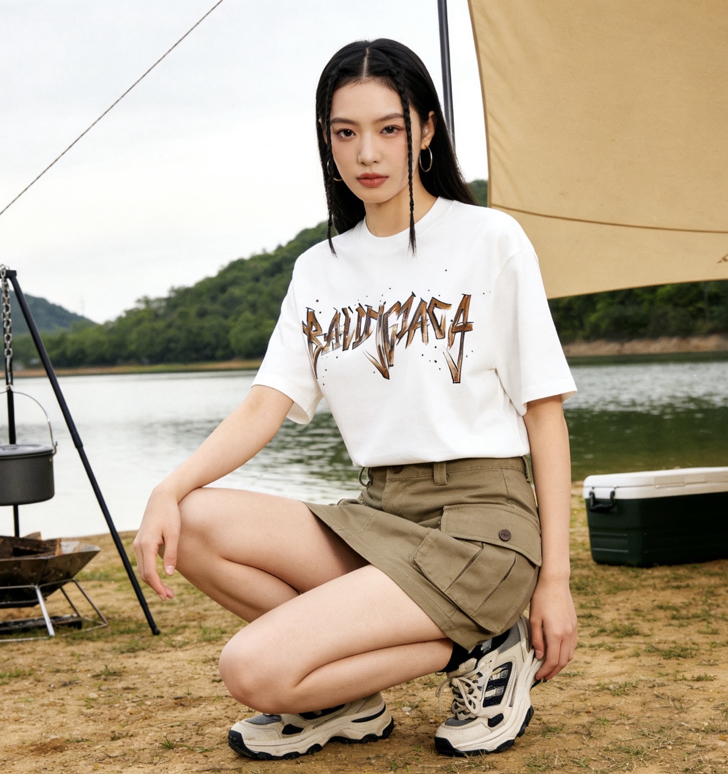 Balenciaga Double B B Hand-Drawn Graffiti Short Sleeve T-Shirt Style 1