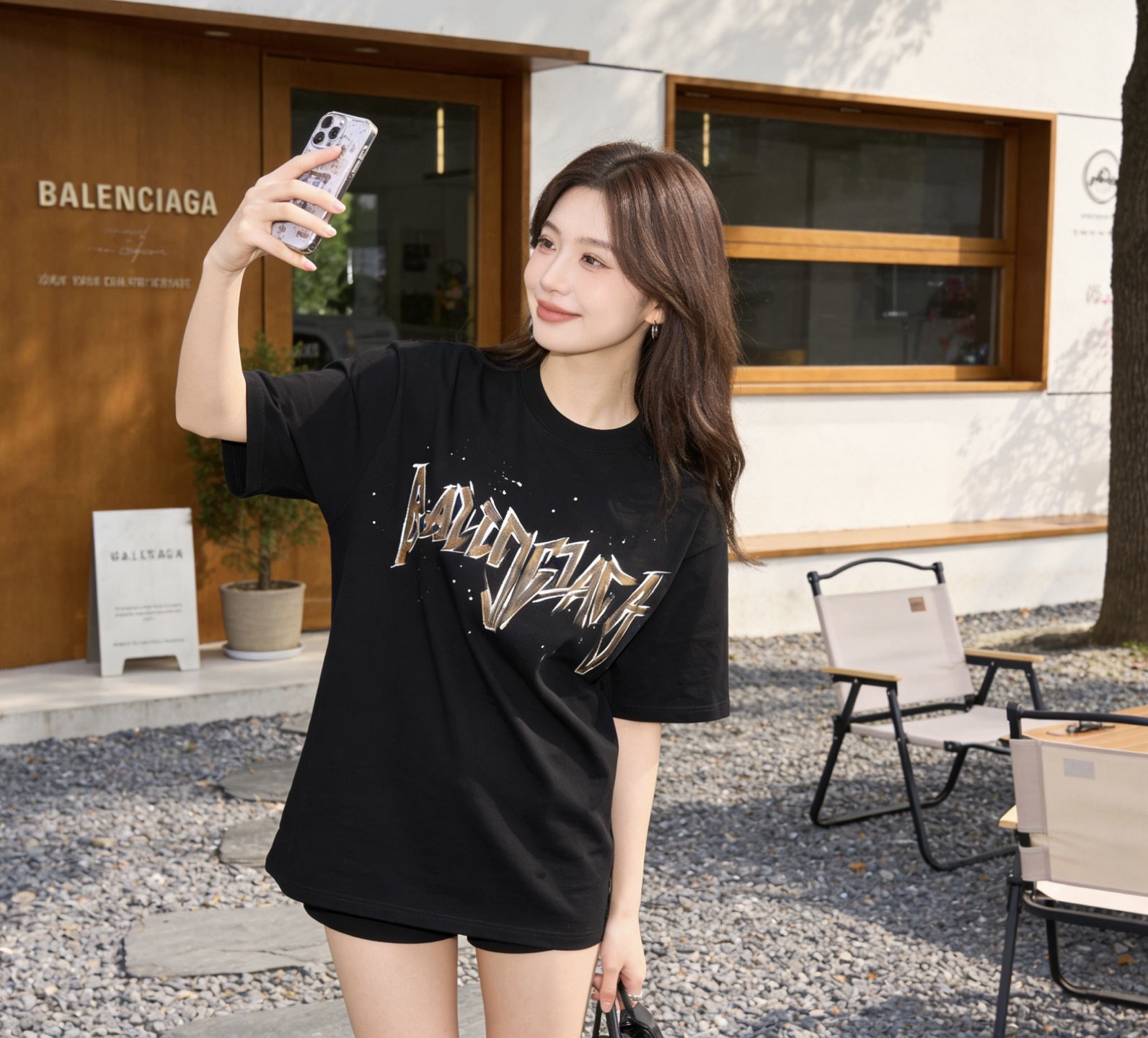 Balenciaga Double B B Hand-Drawn Graffiti Short Sleeve T-Shirt Style 2