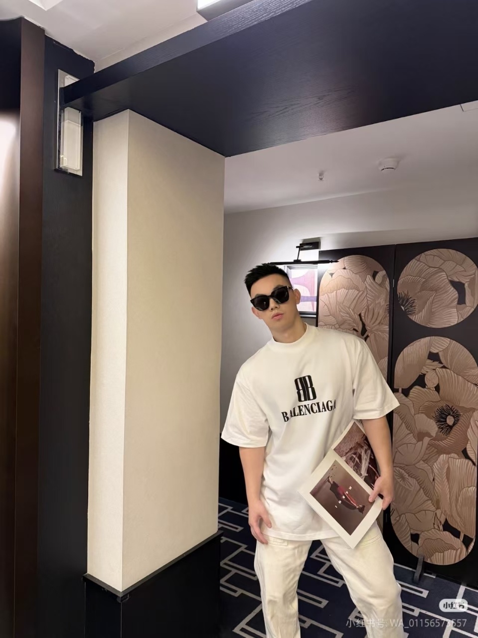 Balenciaga Double B Letter Print Crewneck Short Sleeve T-Shirt Style 2