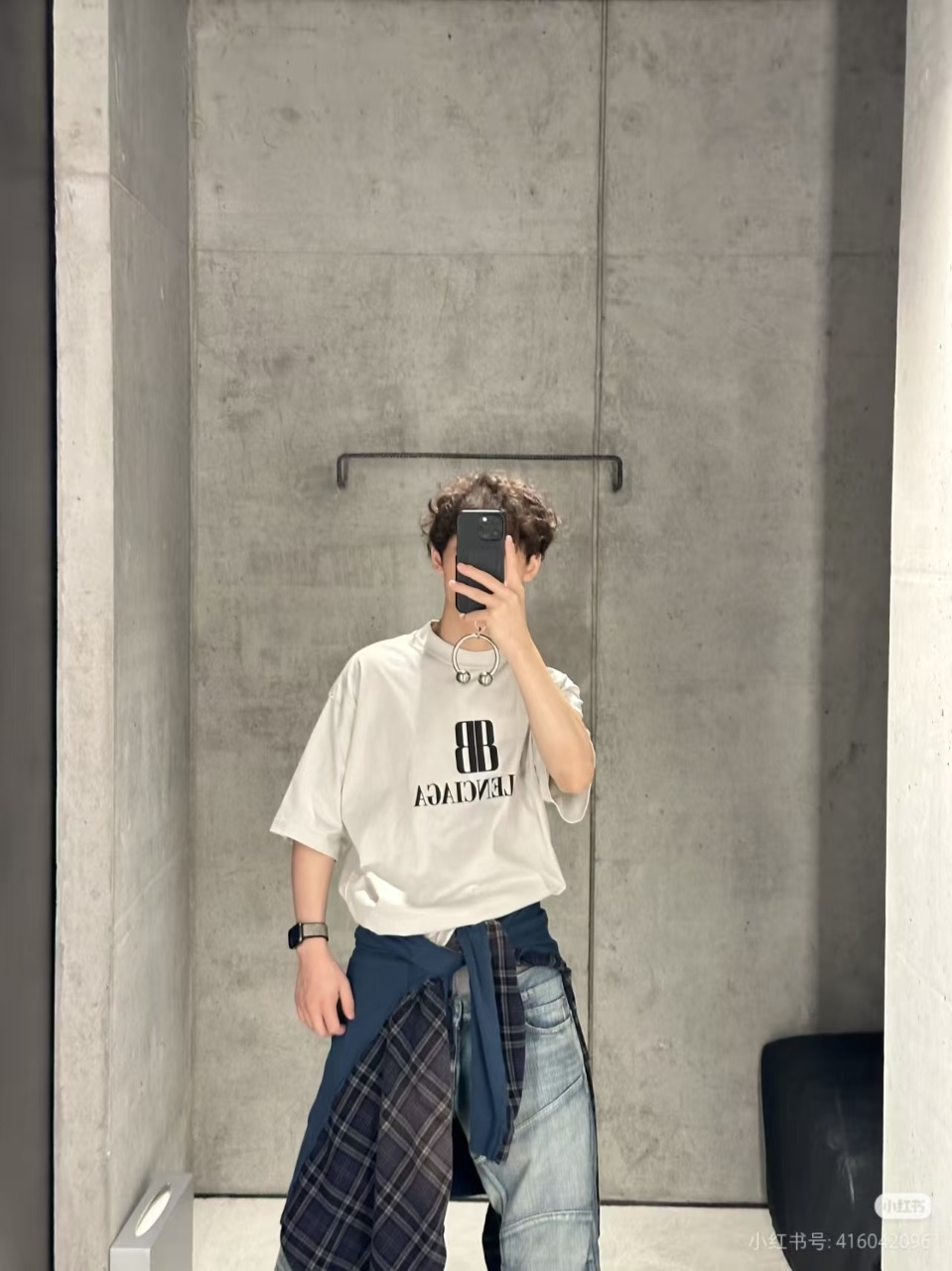 Balenciaga Double B Letter Print Crewneck Short Sleeve T-Shirt Style 2