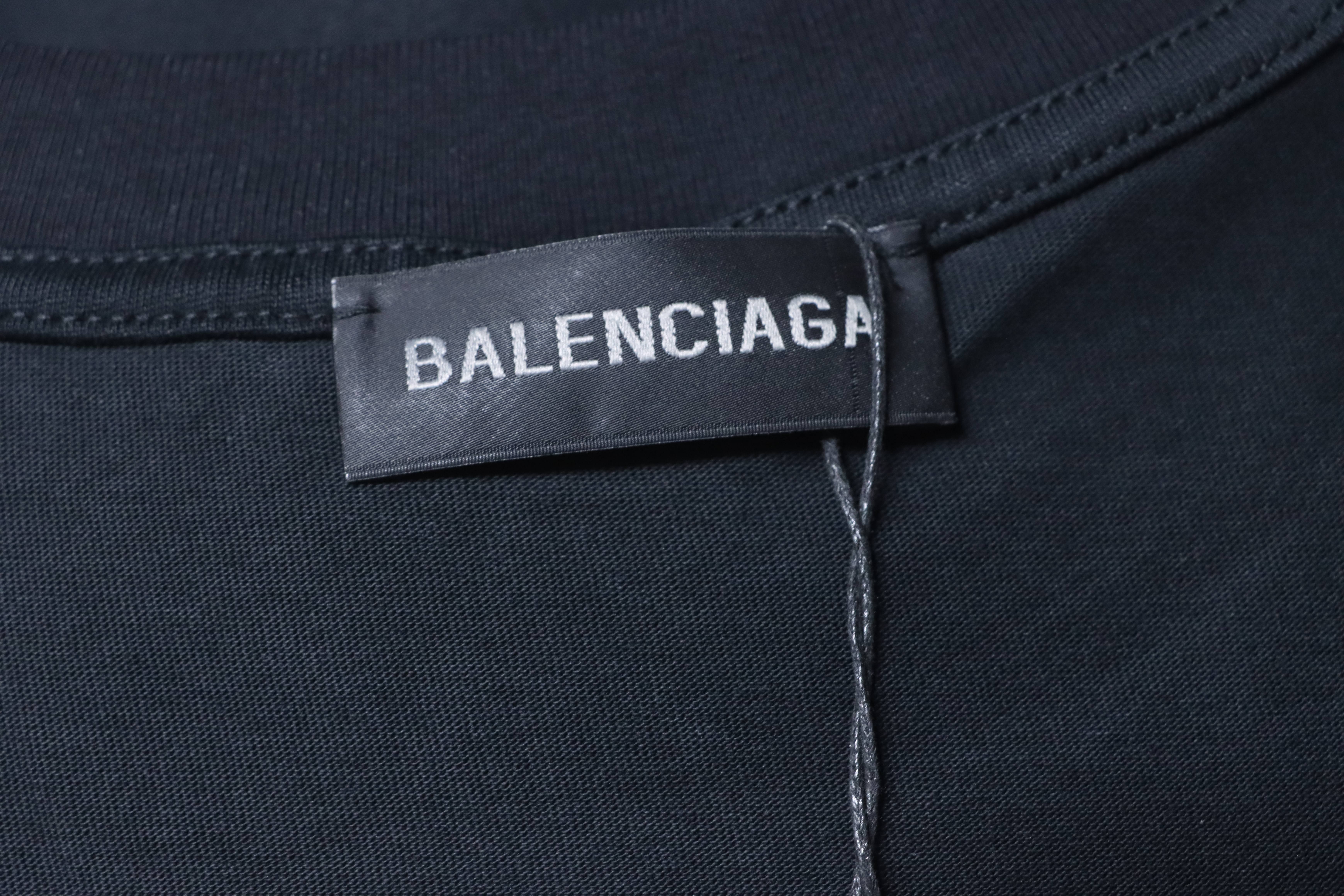 Balenciaga Double B Letter Print Short Sleeve T-Shirt