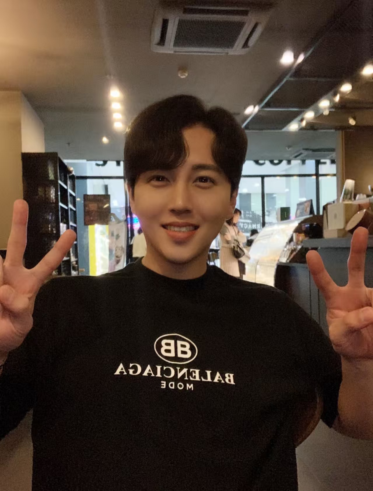 Balenciaga Double B Letter Print Short Sleeve T-Shirt