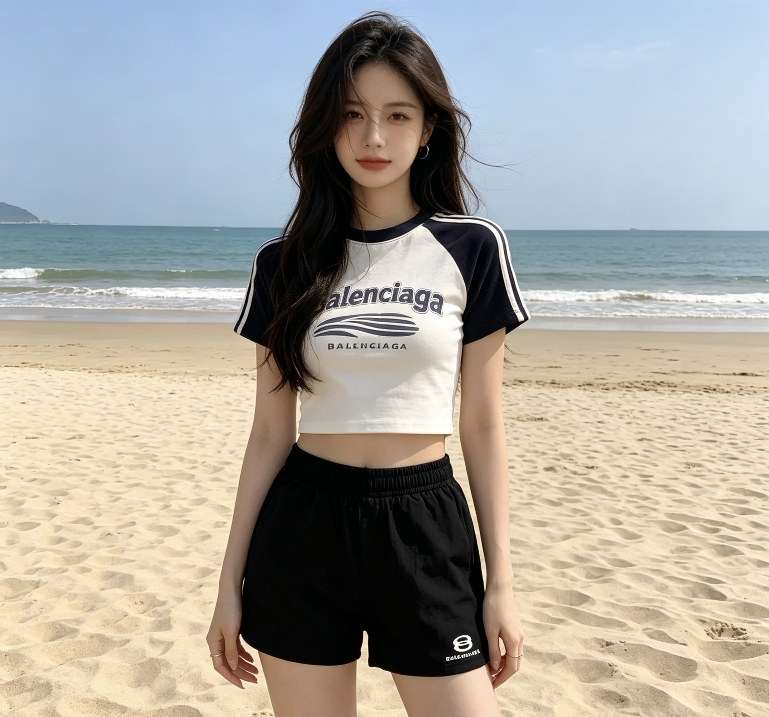 Balenciaga Double Ring Letter Small Logo Embroidery Shorts