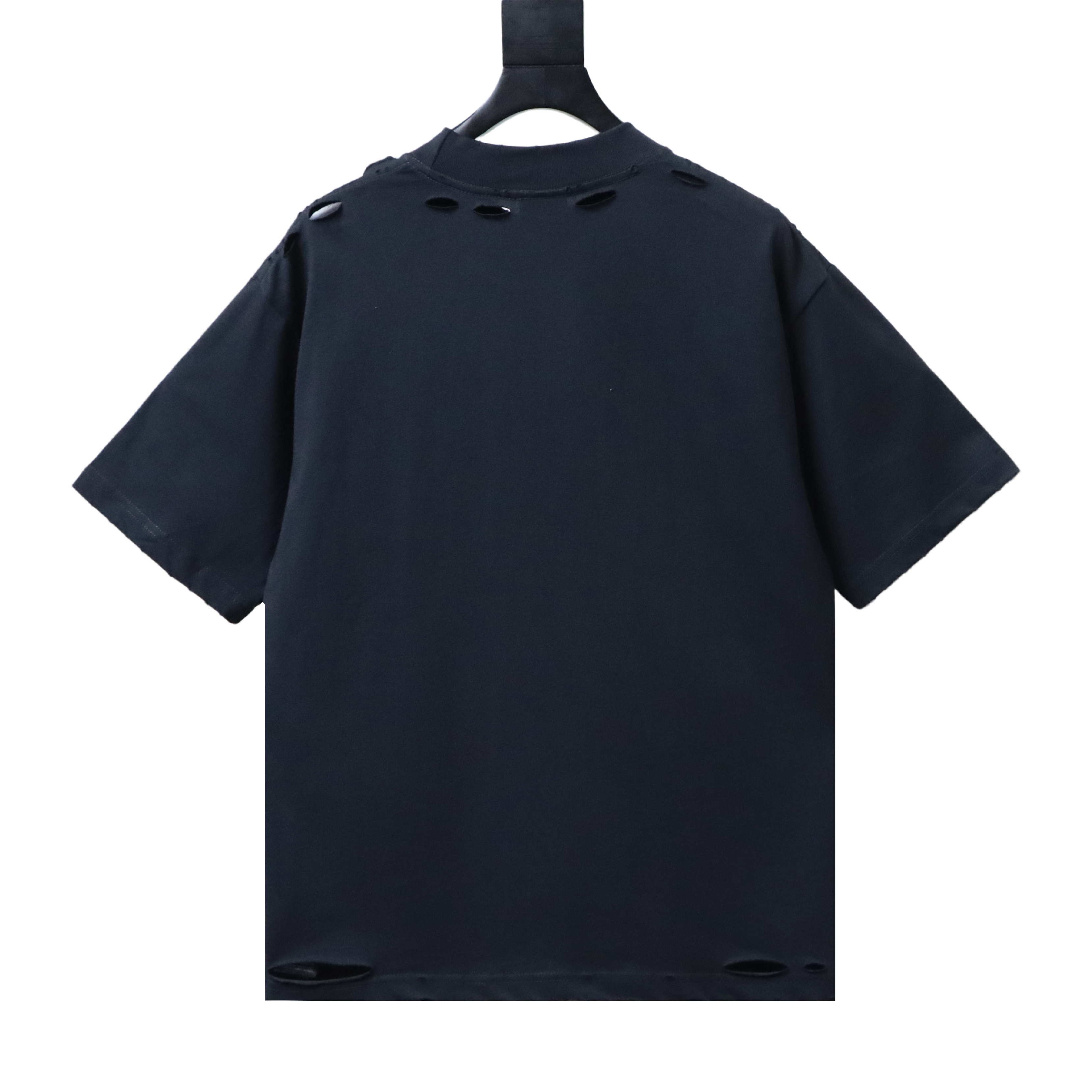 Balenciaga Earth Print Ripped Short Sleeve T-Shirt Style 2