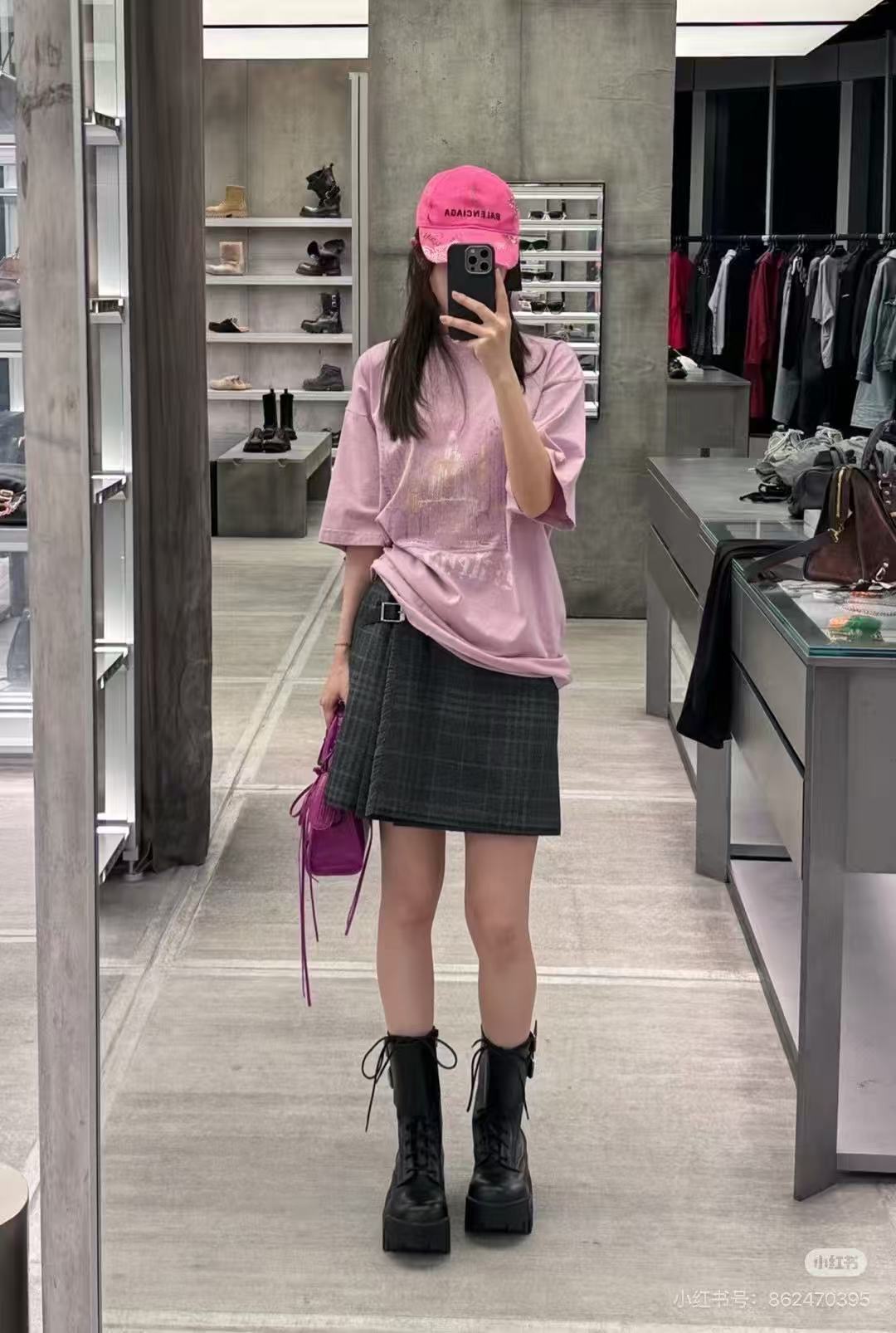 Balenciaga Fountain Letter Print Short Sleeve T-Shirt