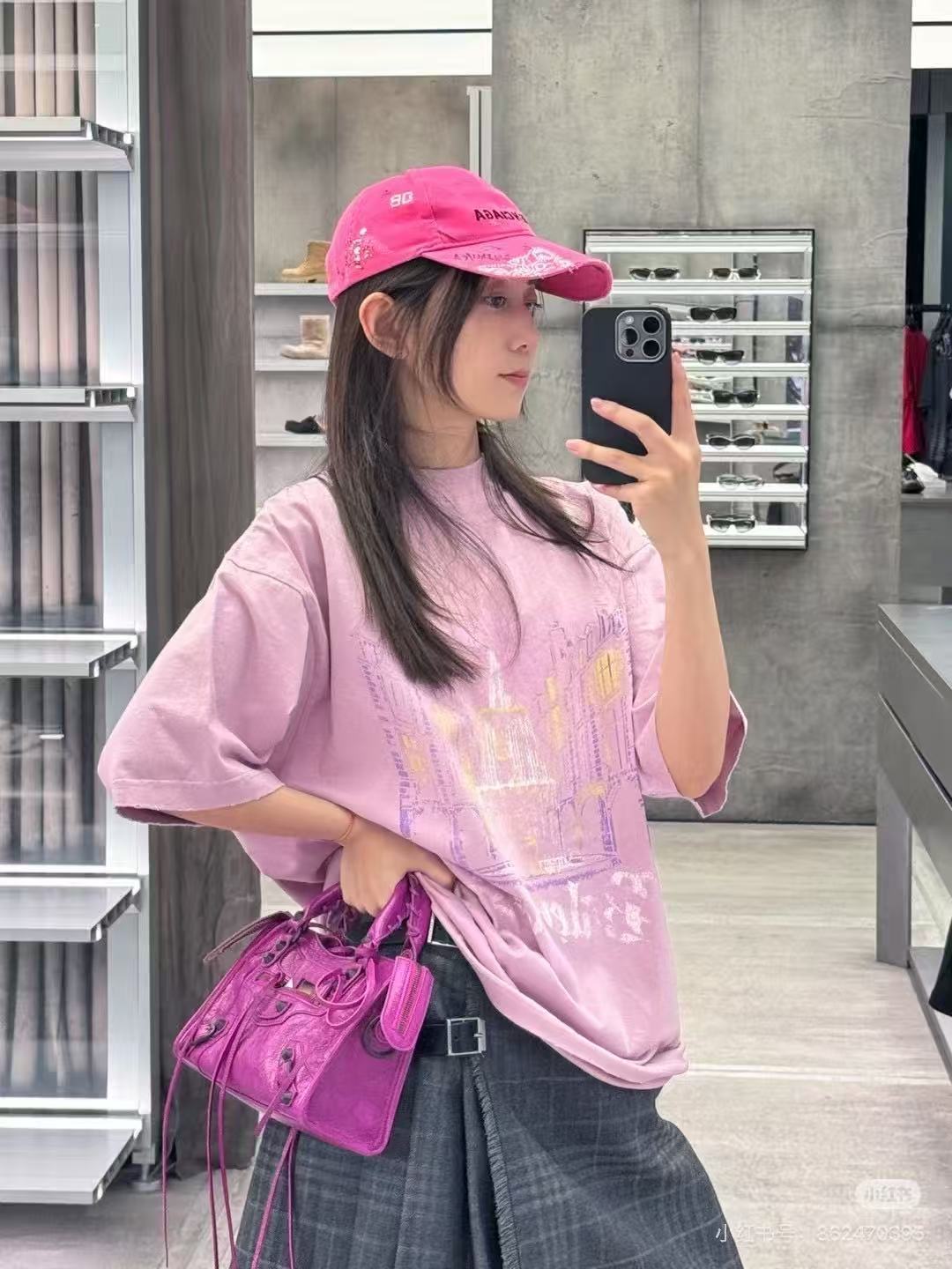 Balenciaga Fountain Letter Print Short Sleeve T-Shirt