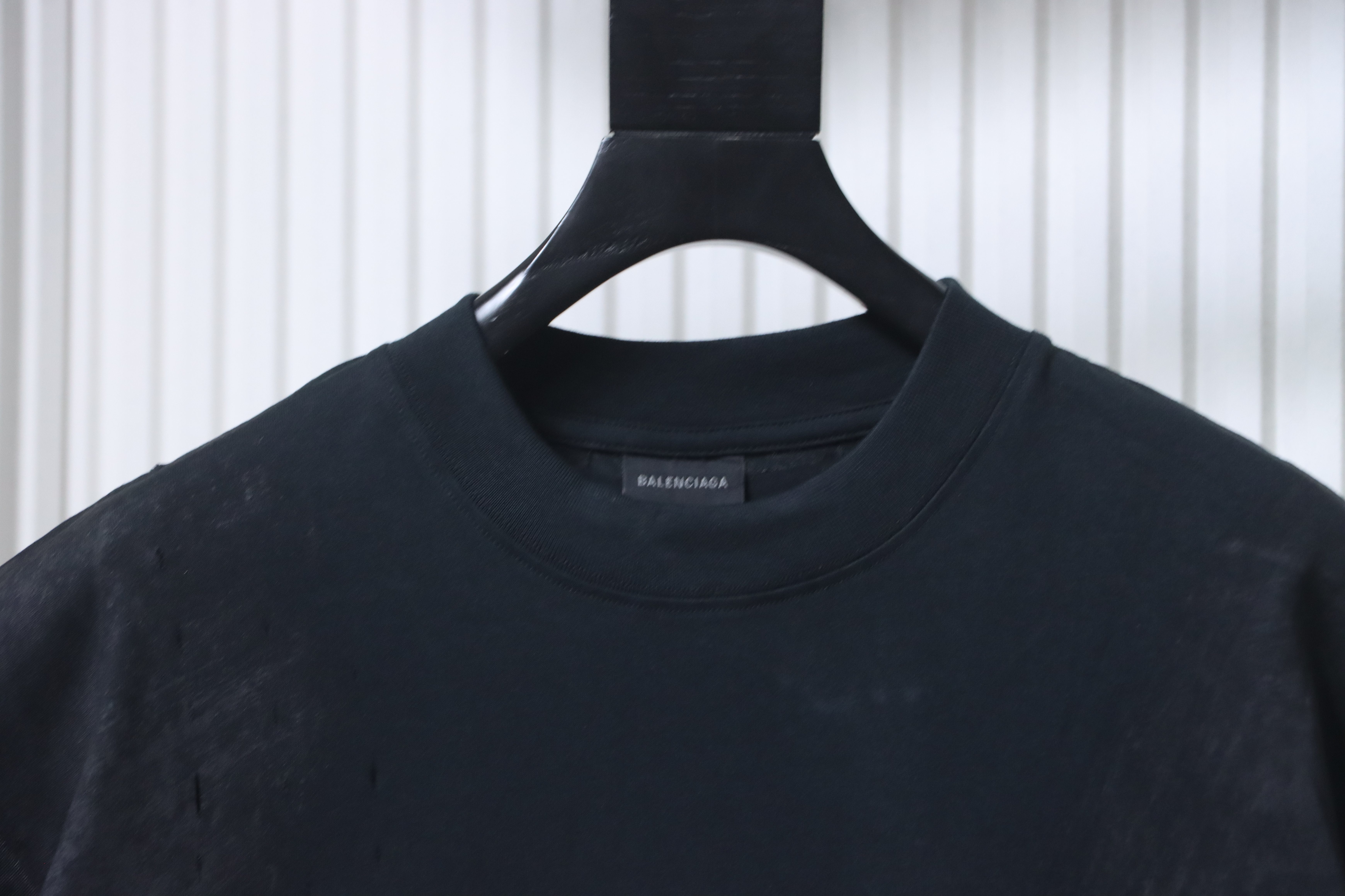 Balenciaga Front and Back Double B Distressed Cement Hand-Drawn Bitcoin Short Sleeve T-Shirt Style 1