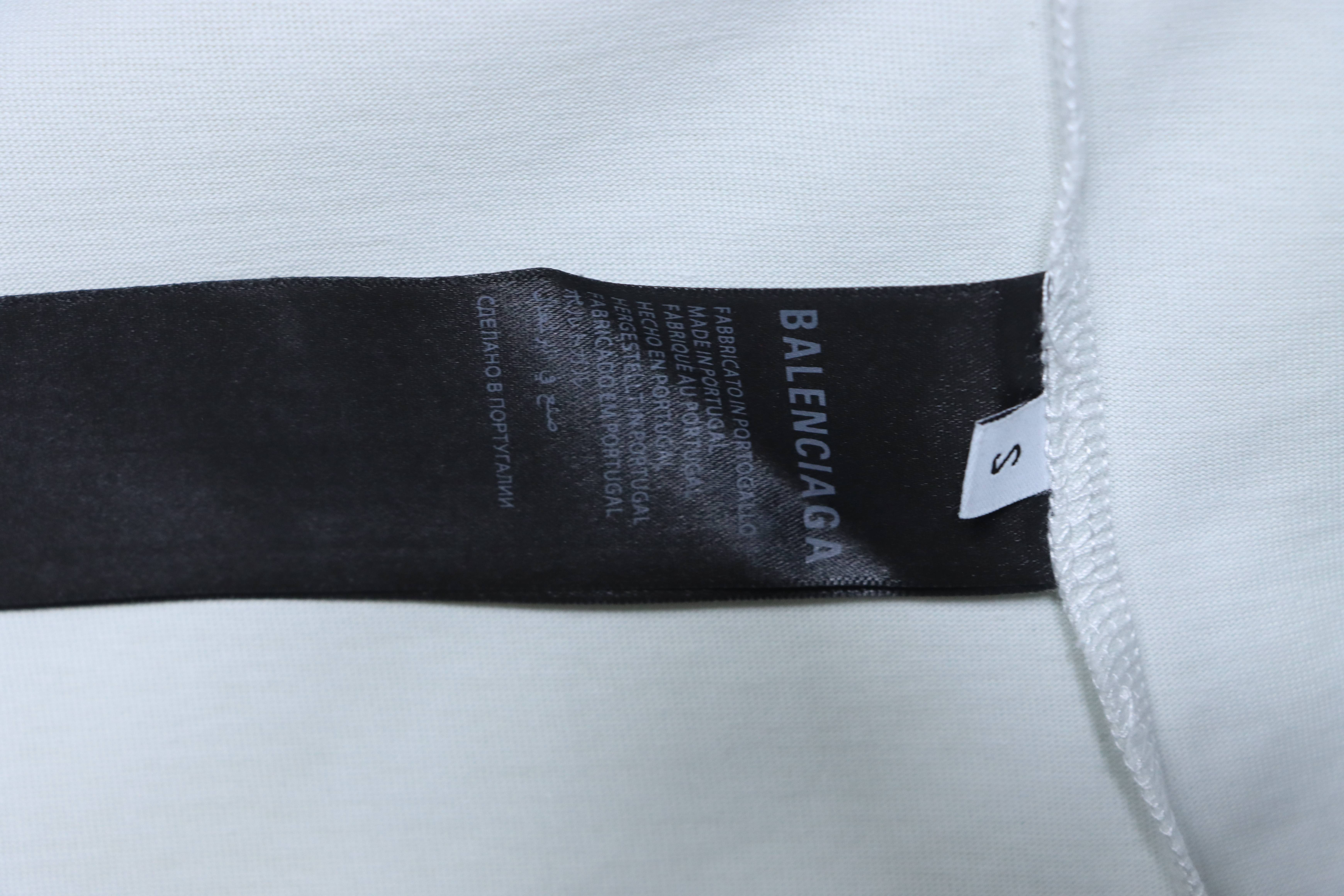 Balenciaga Front and Back Double B Distressed Cement Hand-Drawn Bitcoin Short Sleeve T-Shirt Style 2
