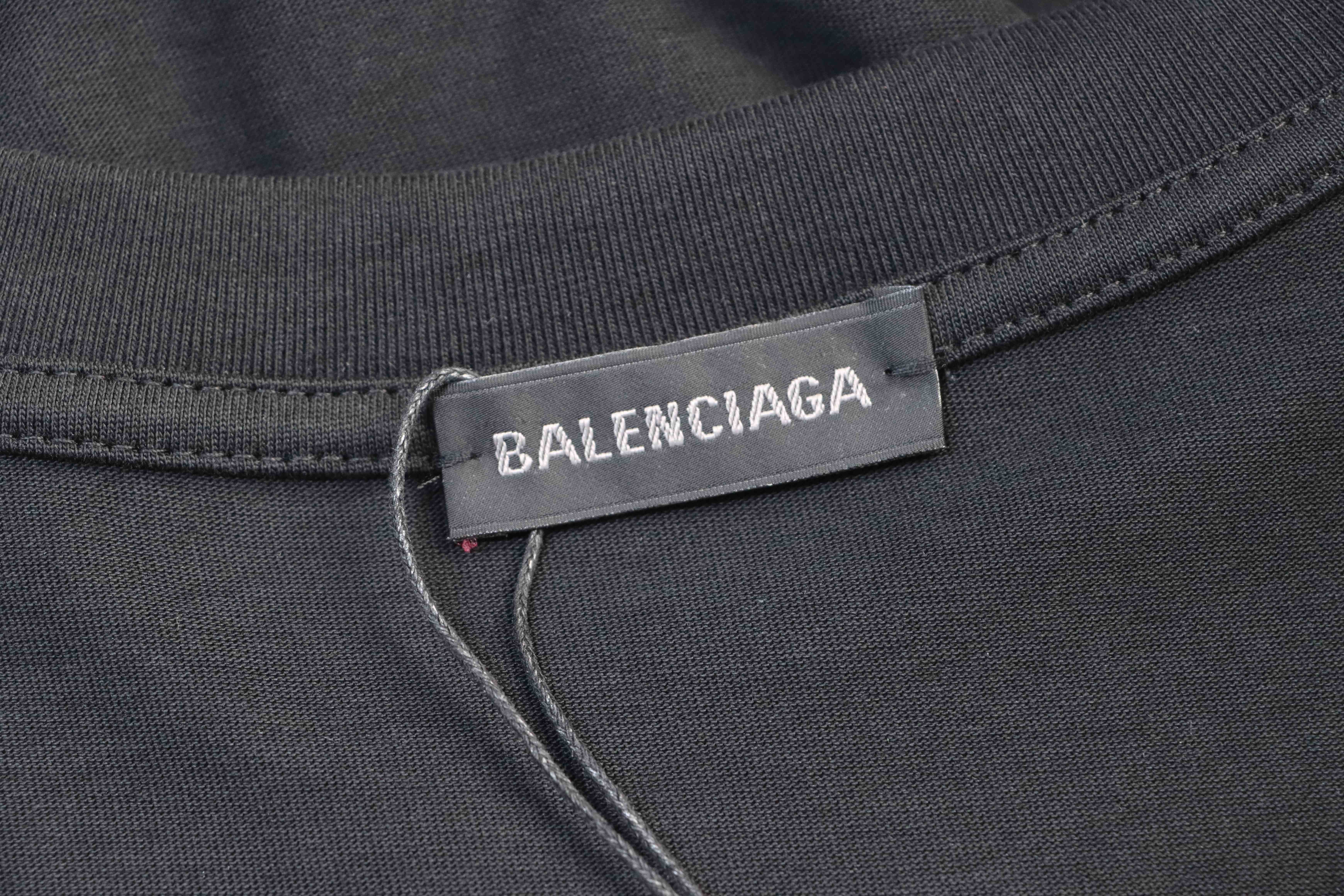 Balenciaga Front and Back Letter Print Short Sleeve T-Shirt Style 1