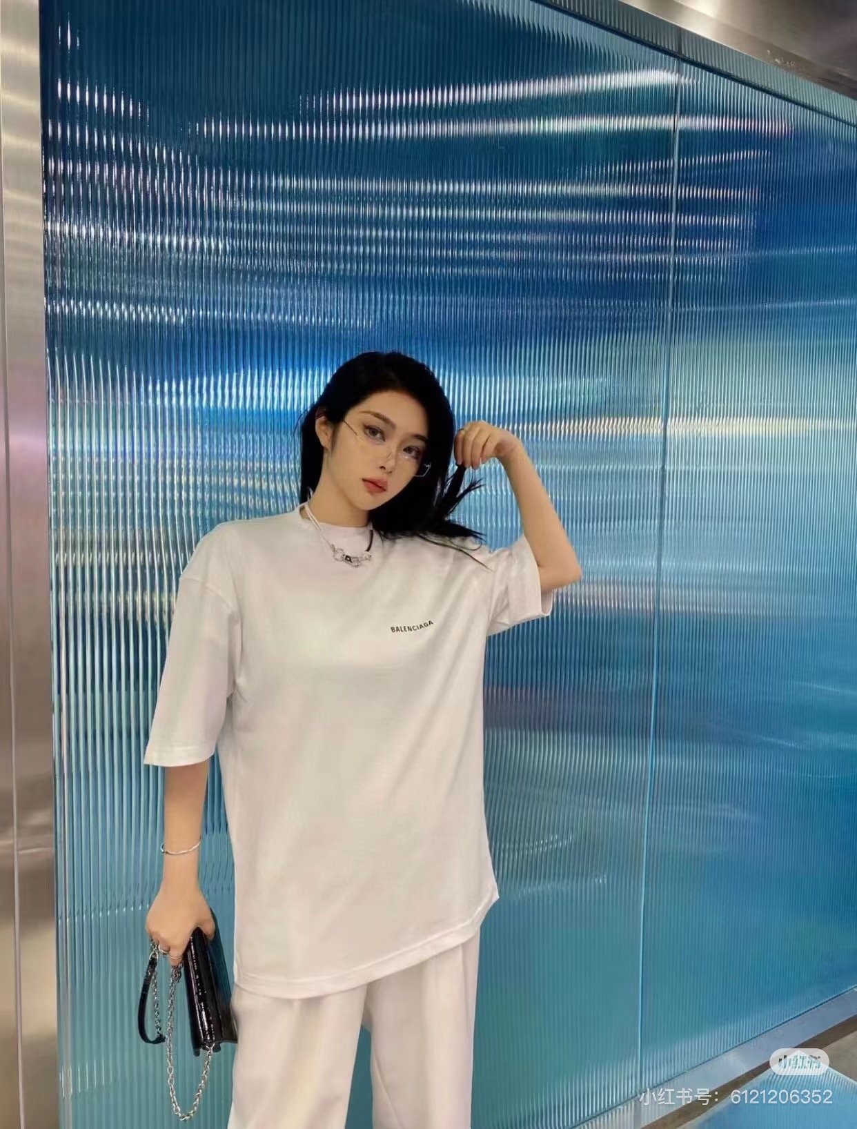 Balenciaga Front and Back Letter Print Short Sleeve T-Shirt Style 2