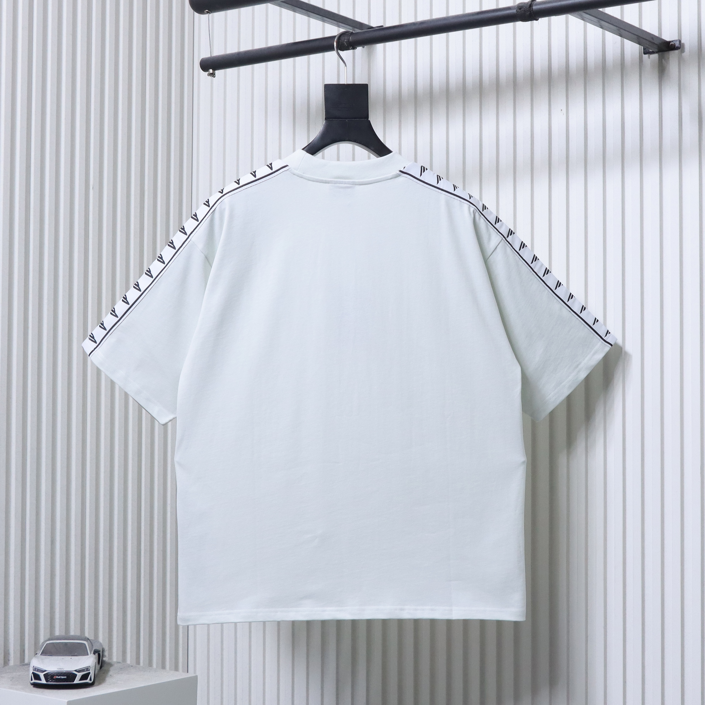Balenciaga Jacquard Slogan Tape Short Sleeve T-Shirt Style 1