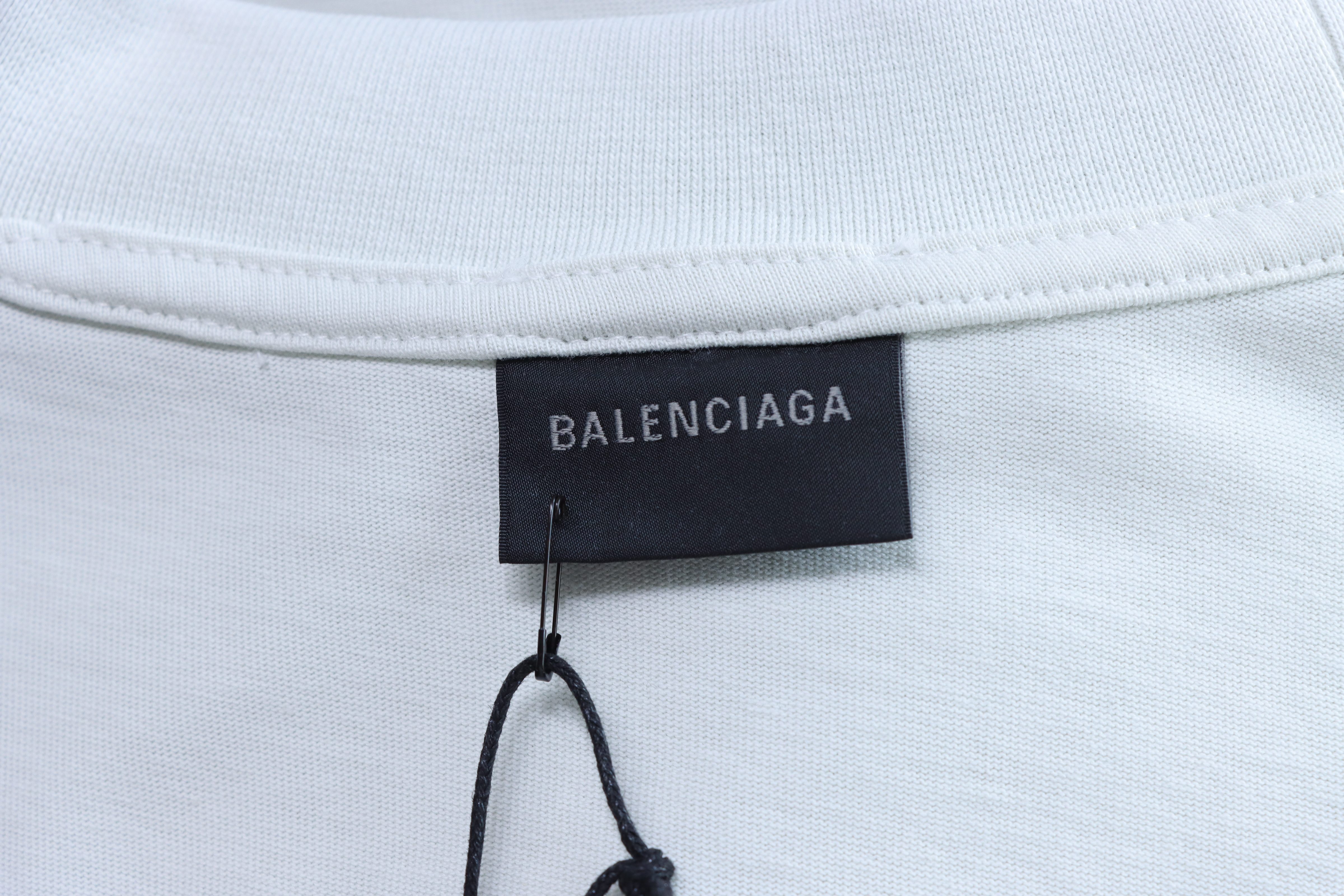 Balenciaga Jacquard Slogan Tape Short Sleeve T-Shirt Style 1
