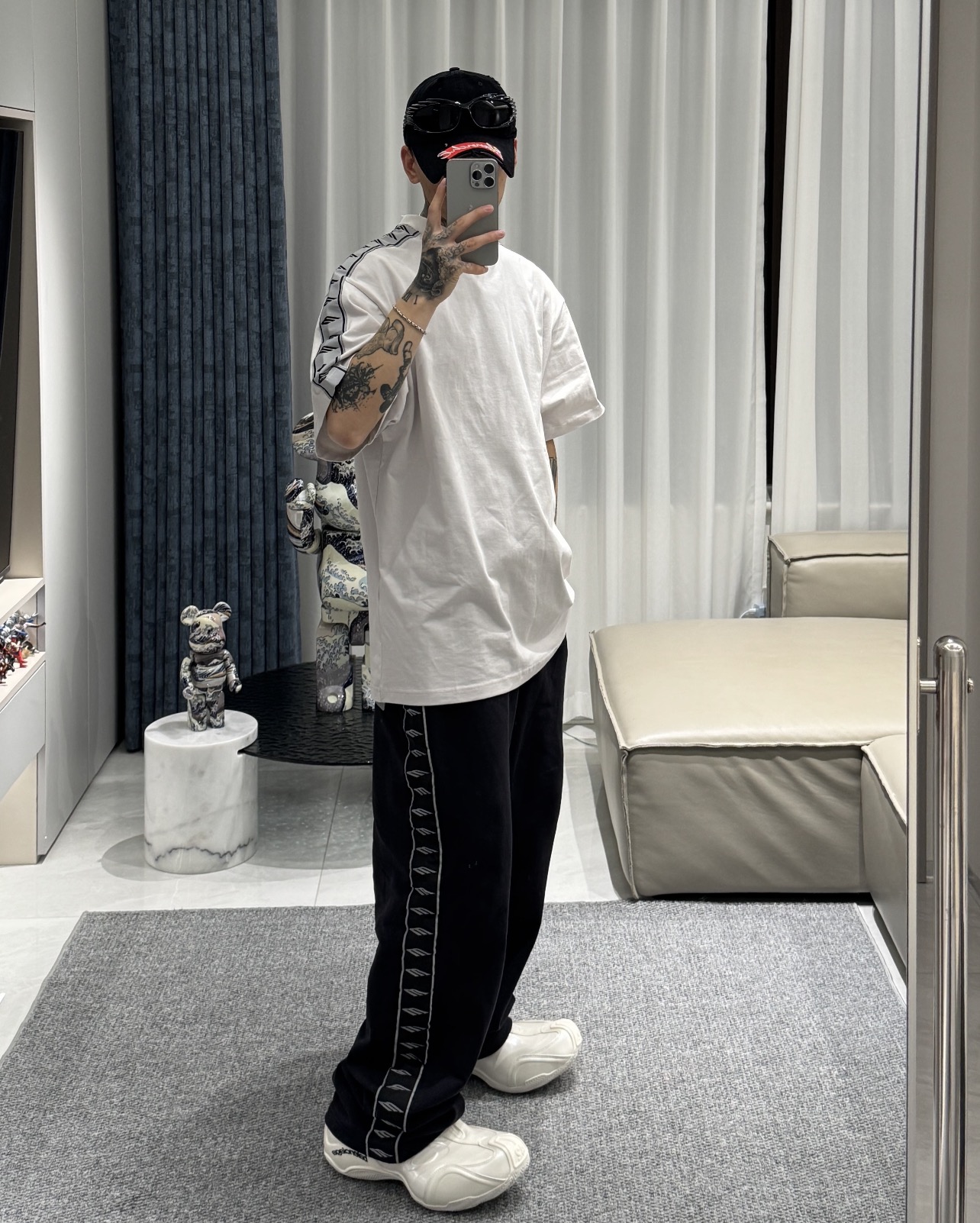 Balenciaga Jacquard Slogan Tape Short Sleeve T-Shirt Style 1