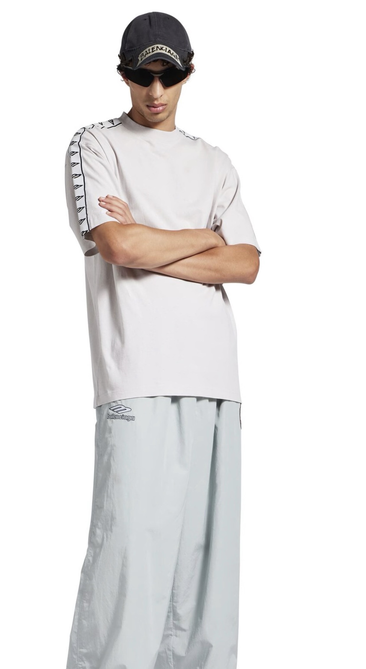 Balenciaga Jacquard Slogan Tape Short Sleeve T-Shirt Style 1