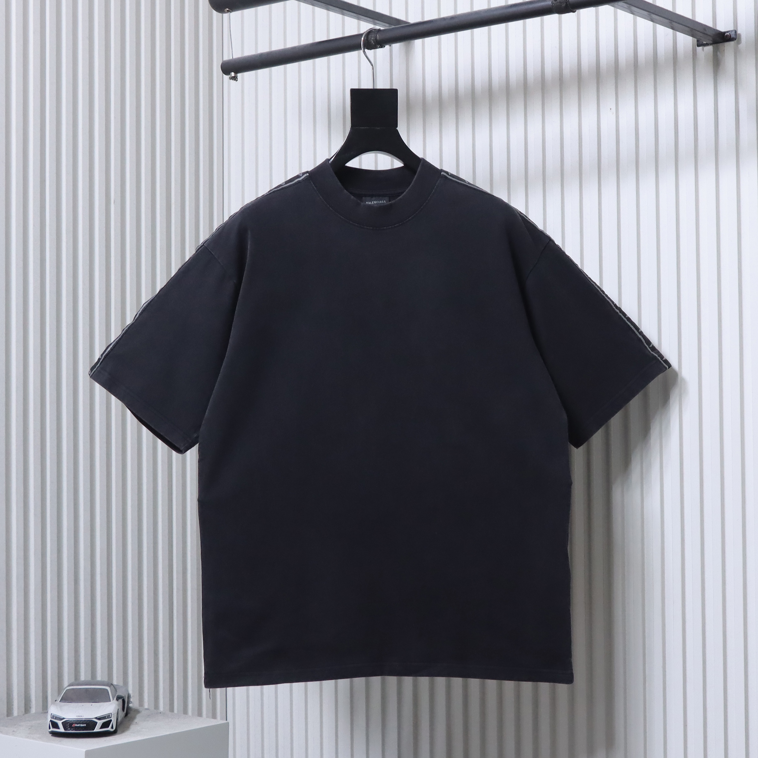 Balenciaga Jacquard Slogan Tape Short Sleeve T-Shirt Style 2