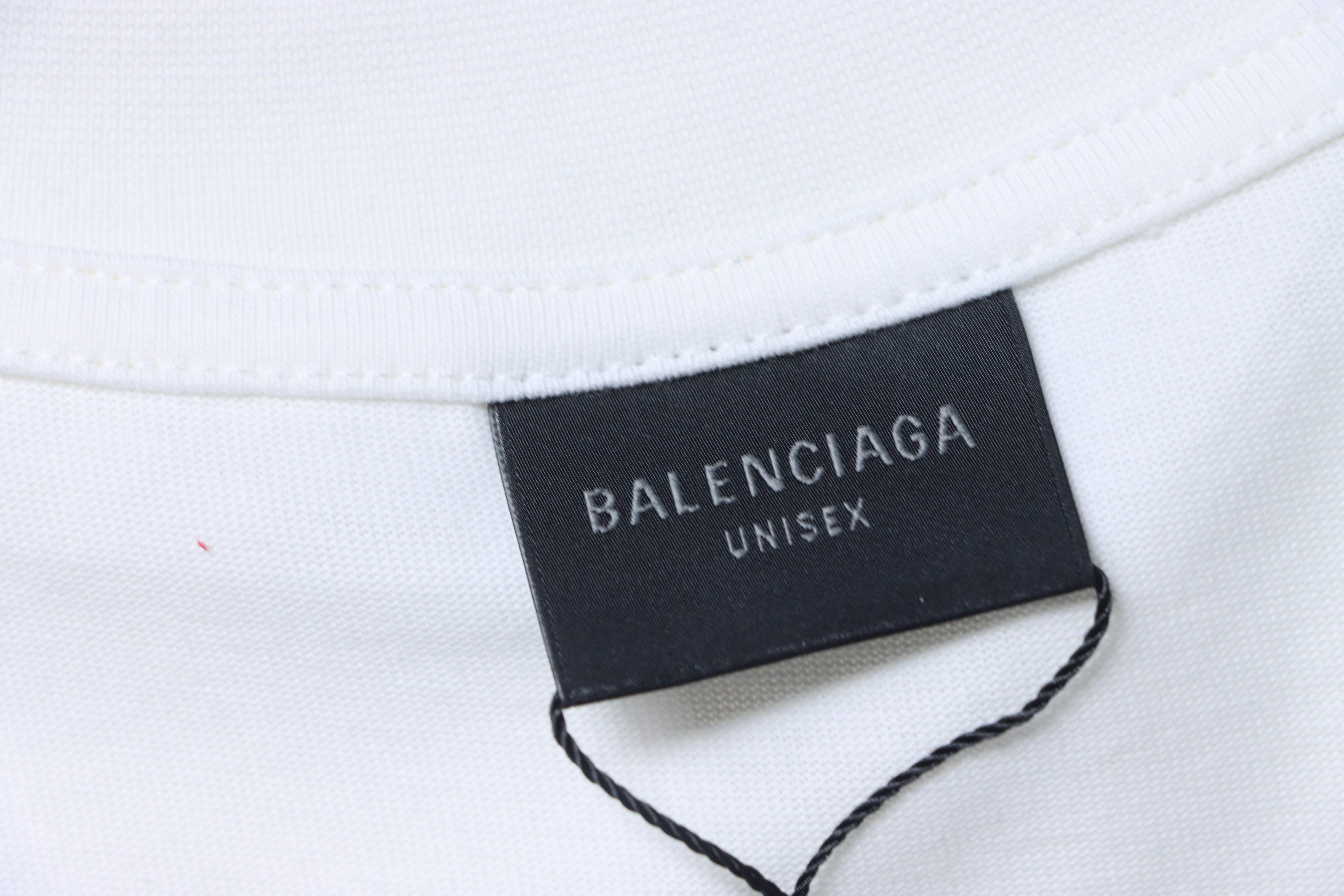 Balenciaga Letter Allover Direct Print Breathable Graffiti Short Sleeve T-Shirt Style 1