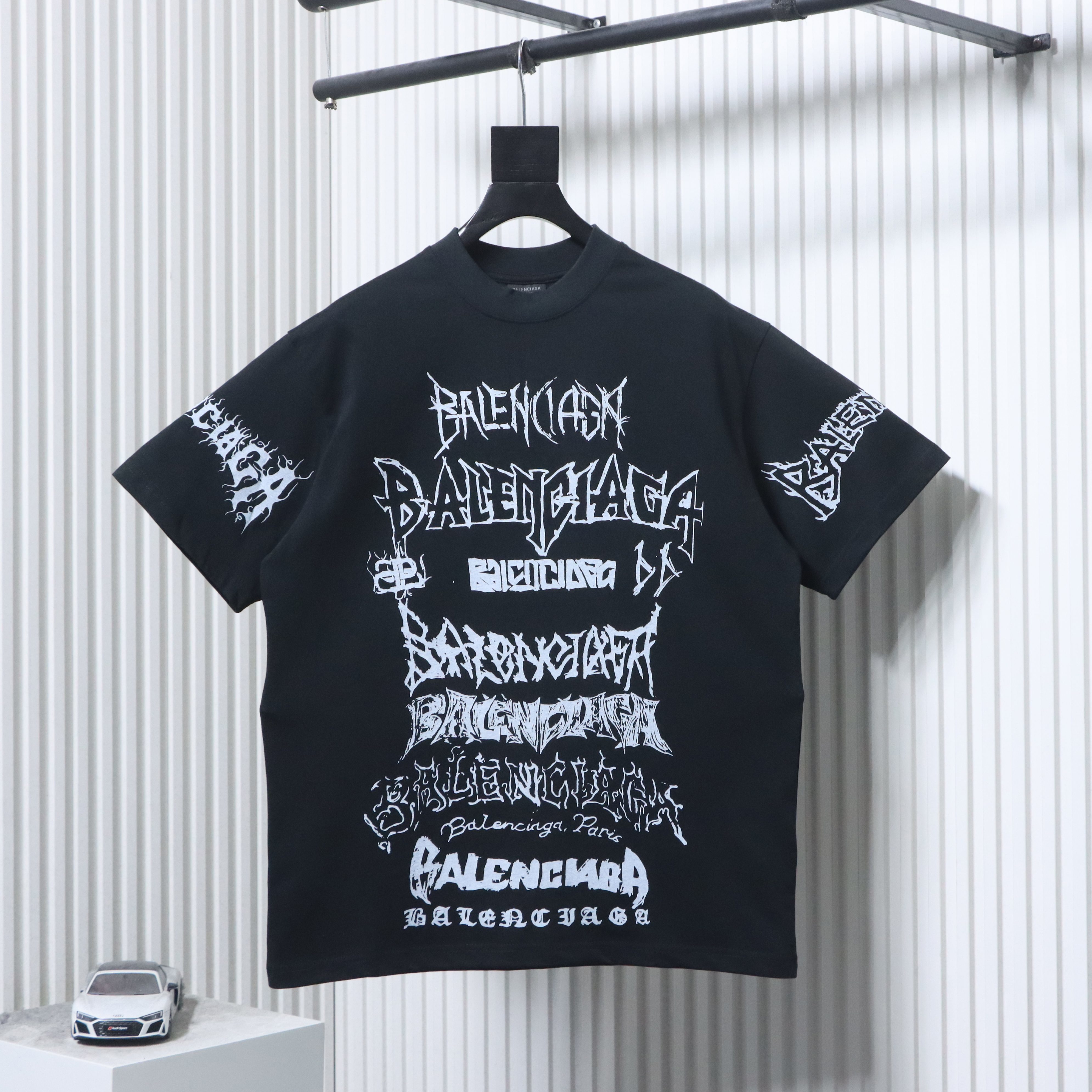 Balenciaga Letter Allover Direct Print Breathable Graffiti Short Sleeve T-Shirt Style 2