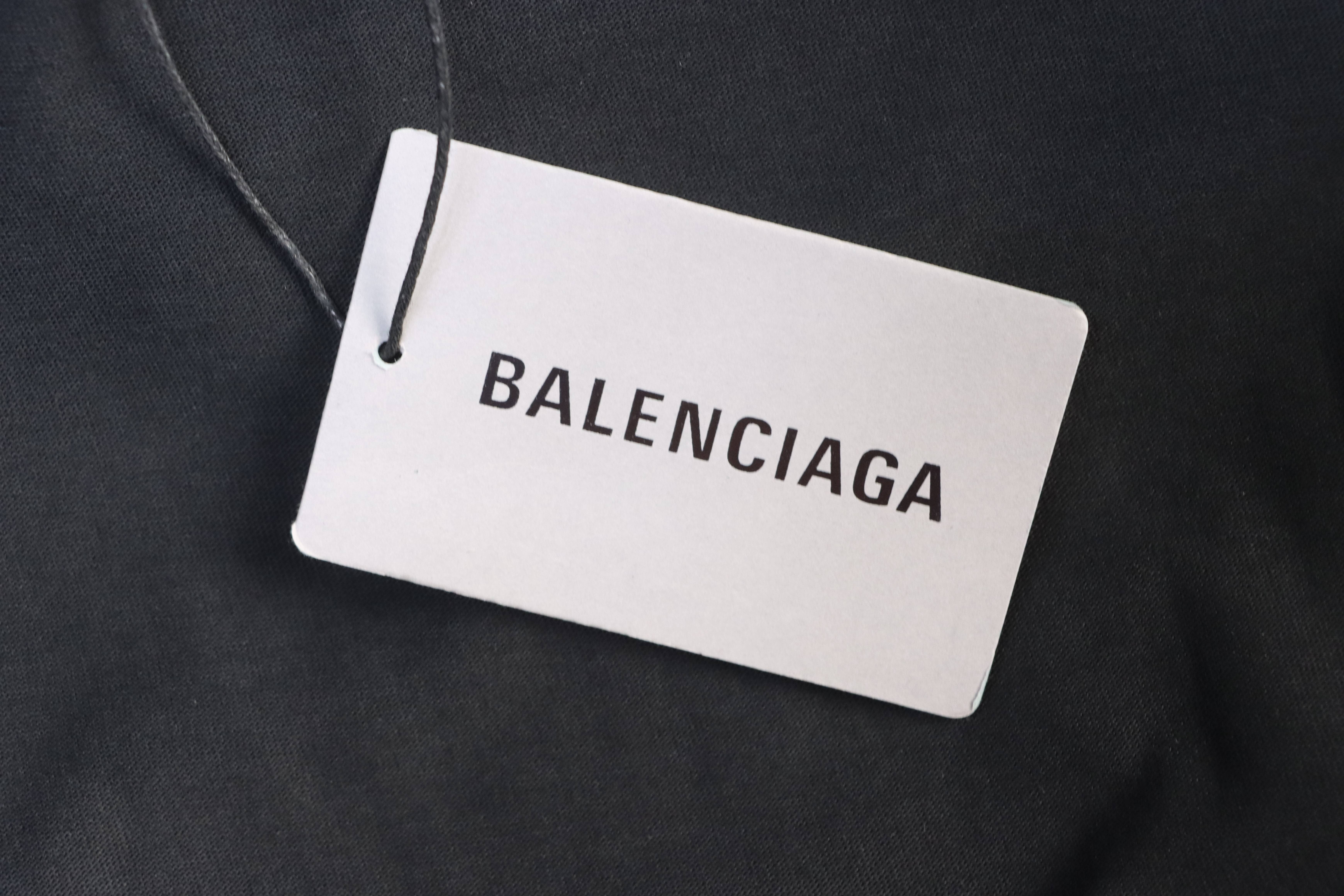 Balenciaga Letter Front and Back Print Short Sleeve T-Shirt Style 1