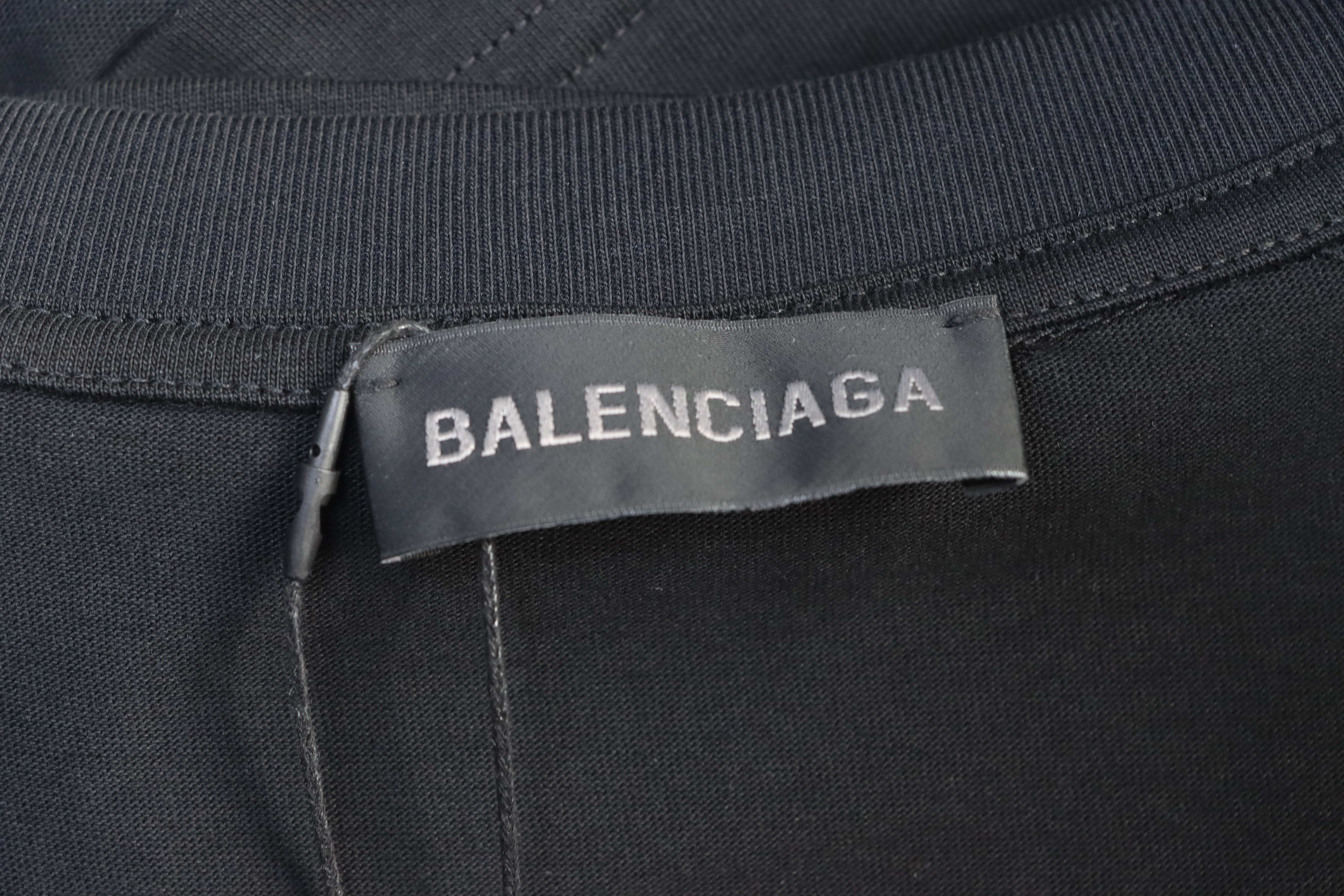 Balenciaga Letter Front and Back Print Short Sleeve T-Shirt Style 1