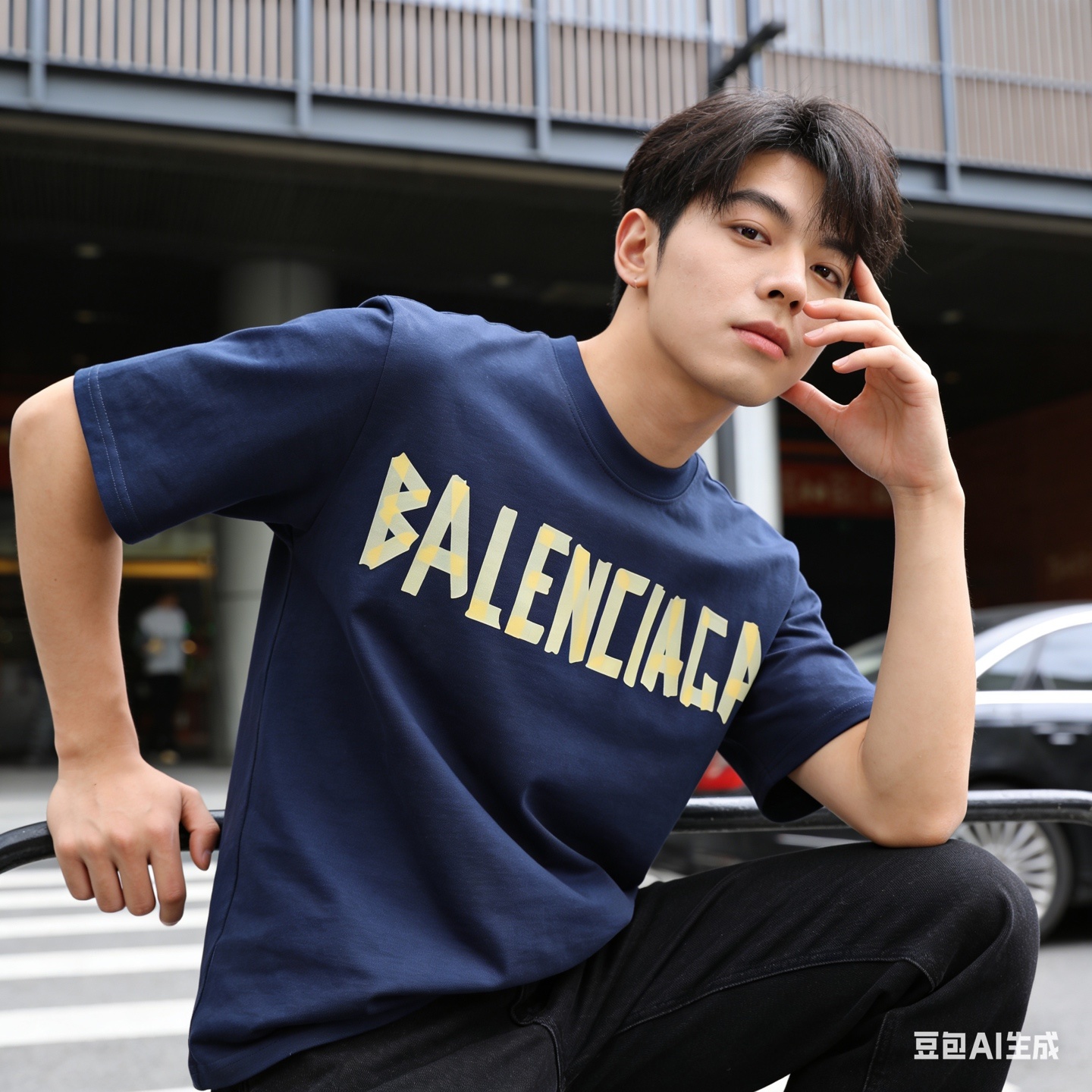 Balenciaga Masking Tape Short Sleeve T-Shirt Style 2