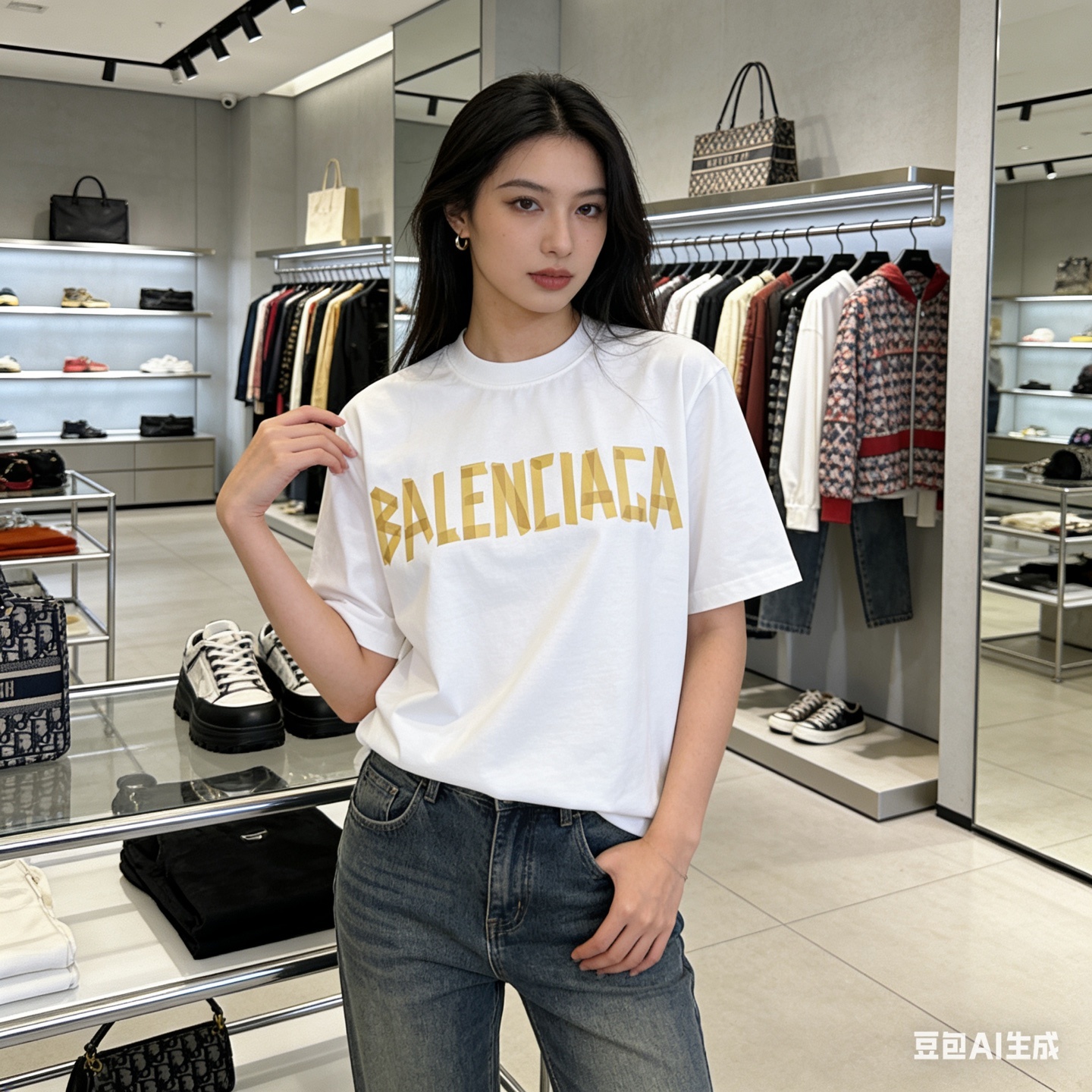 Balenciaga Masking Tape Short Sleeve T-Shirt Style 3