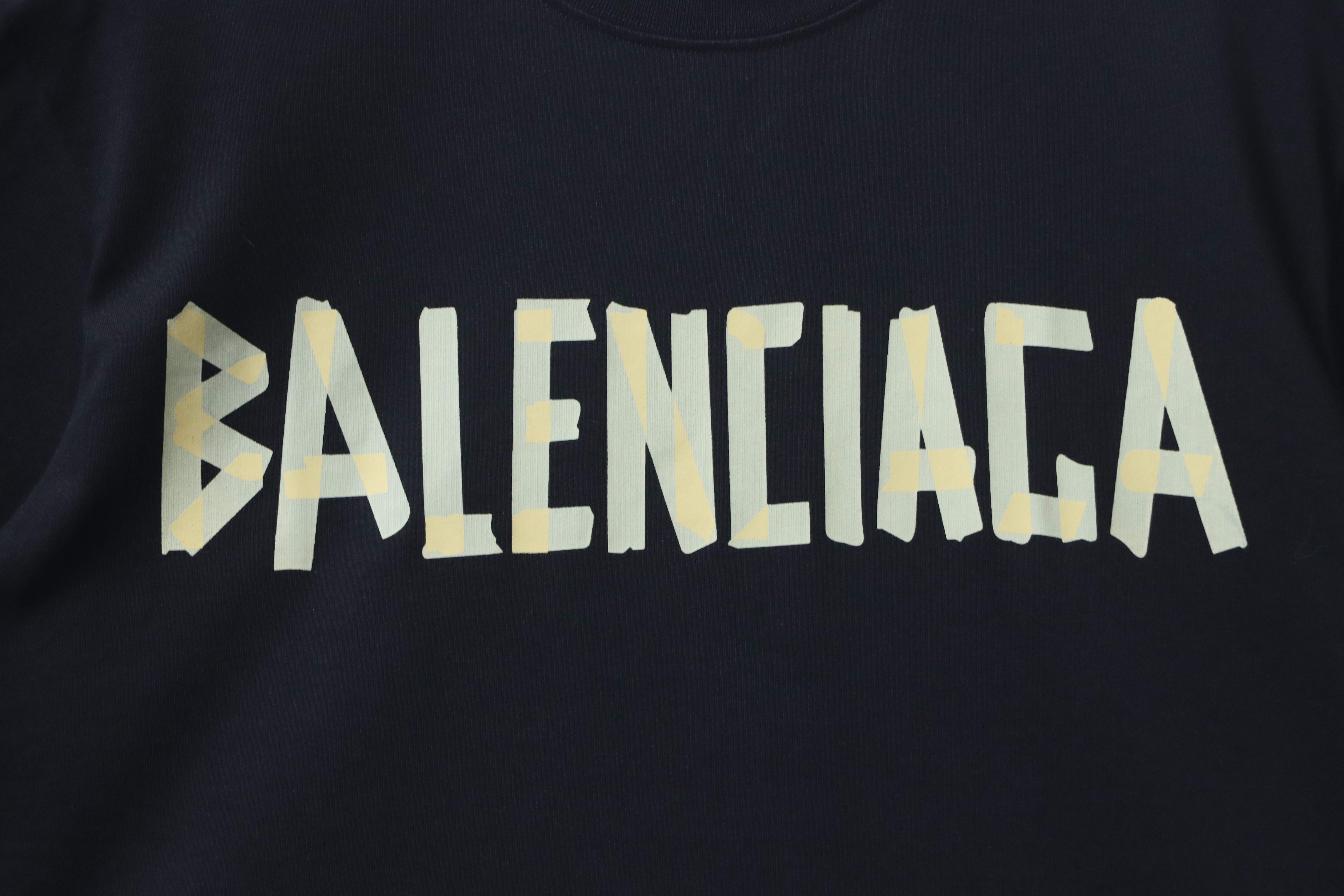 Balenciaga Masking Tape Short Sleeve T-Shirt Style 4