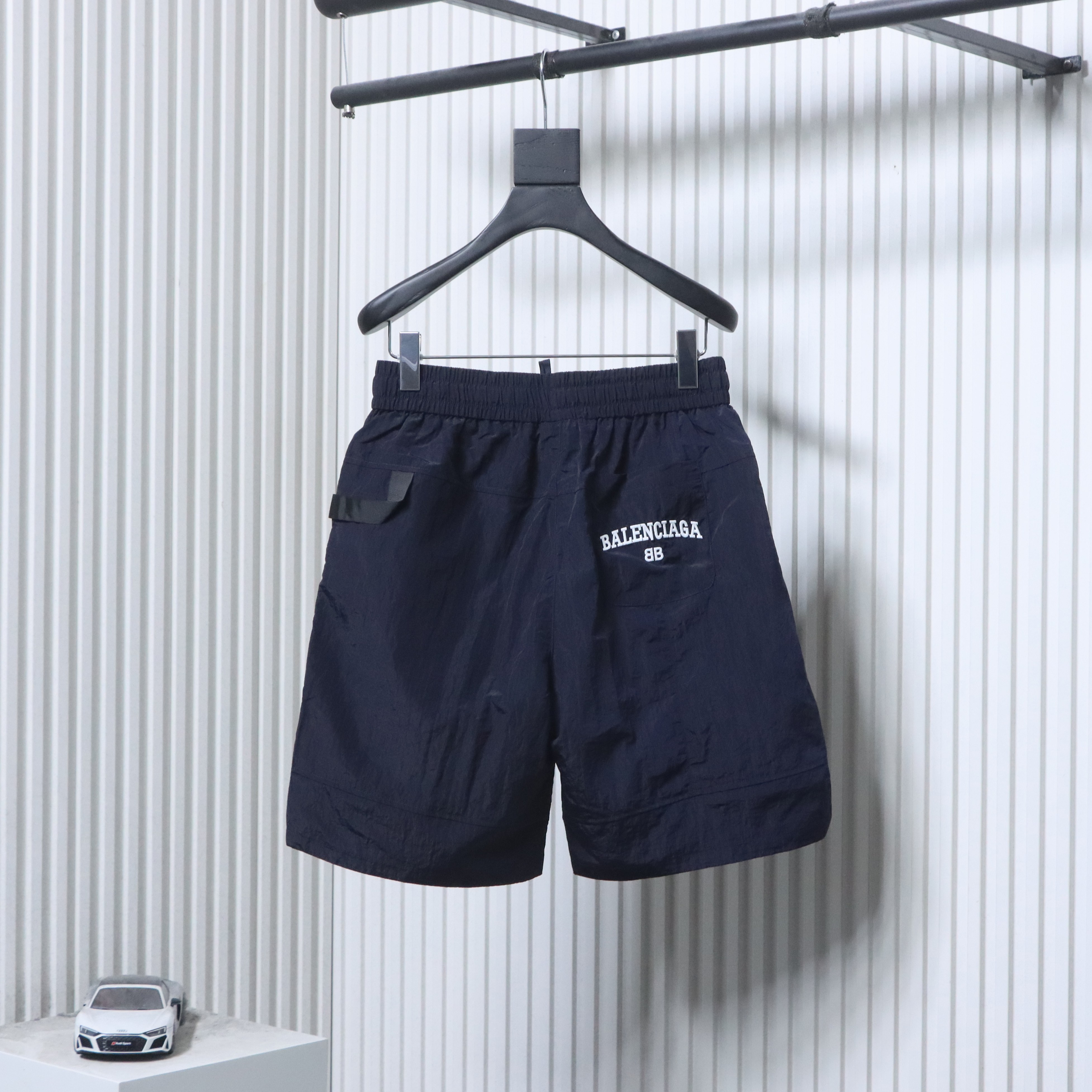 Balenciaga Metal Patch Logo Letter Embroidery Shorts