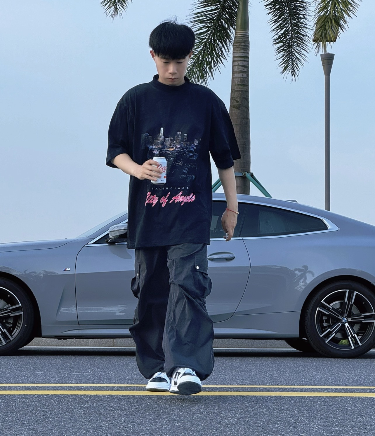 Balenciaga Night Scene Distressed Short Sleeve T-Shirt Style 2