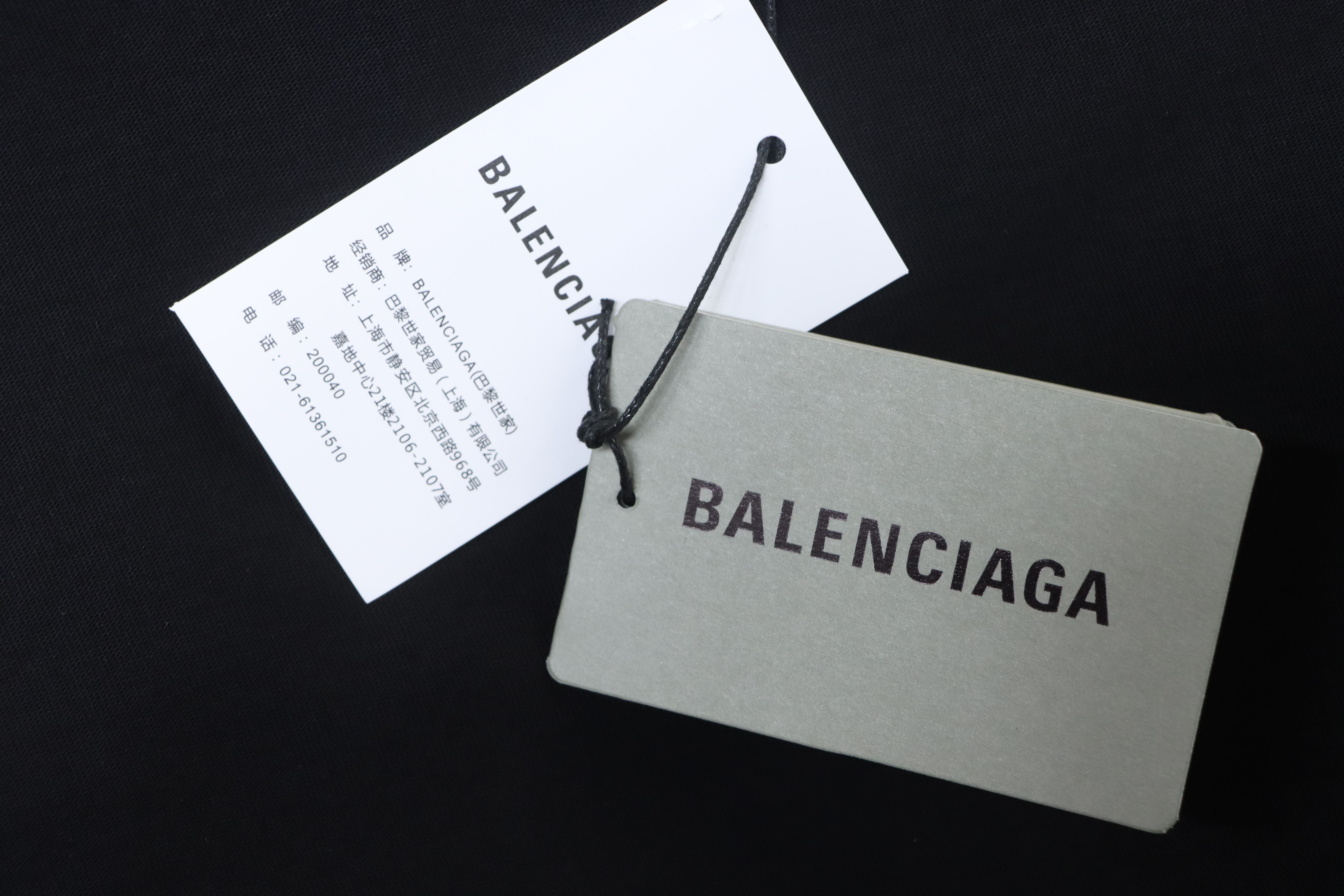 Balenciaga Ring Embroidery Distressed Small Logo Short Sleeve T-Shirt