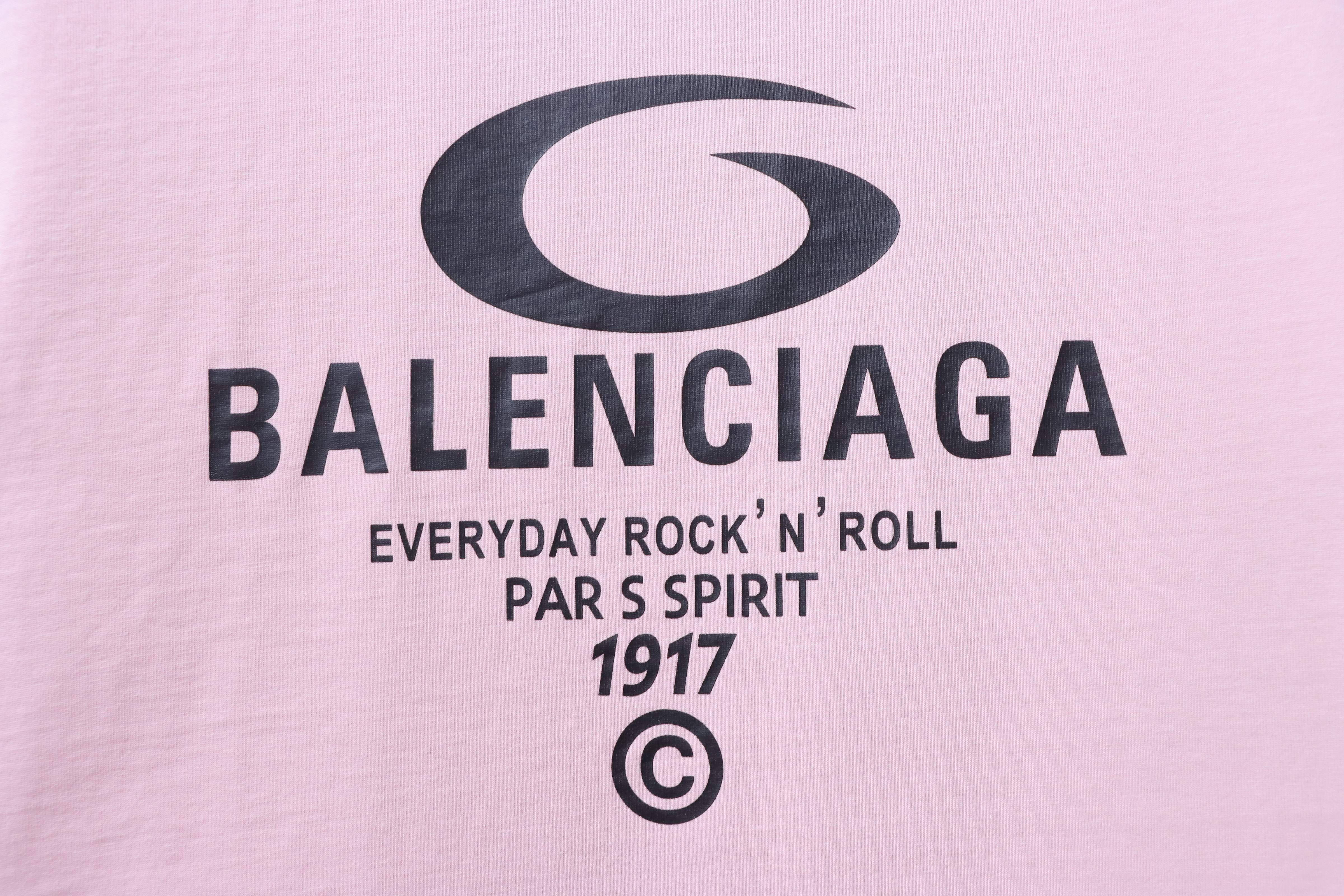 Balenciaga Ring Letter Print Ripped Short Sleeve T-Shirt Style 3