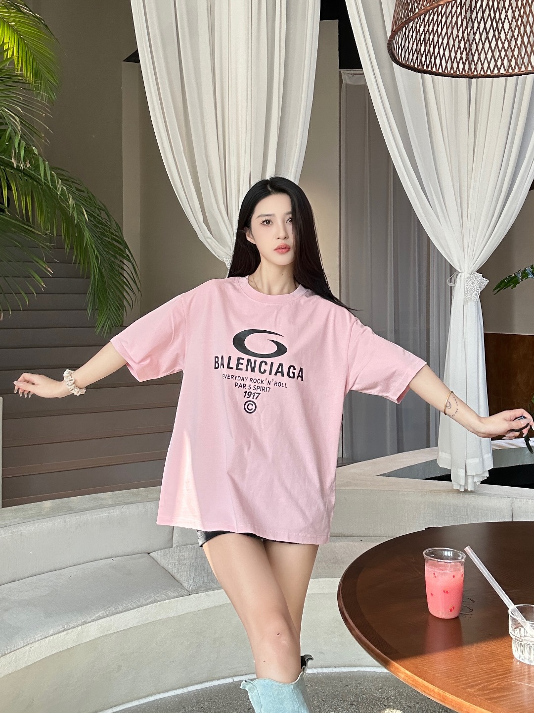 Balenciaga Ring Letter Print Ripped Short Sleeve T-Shirt Style 3