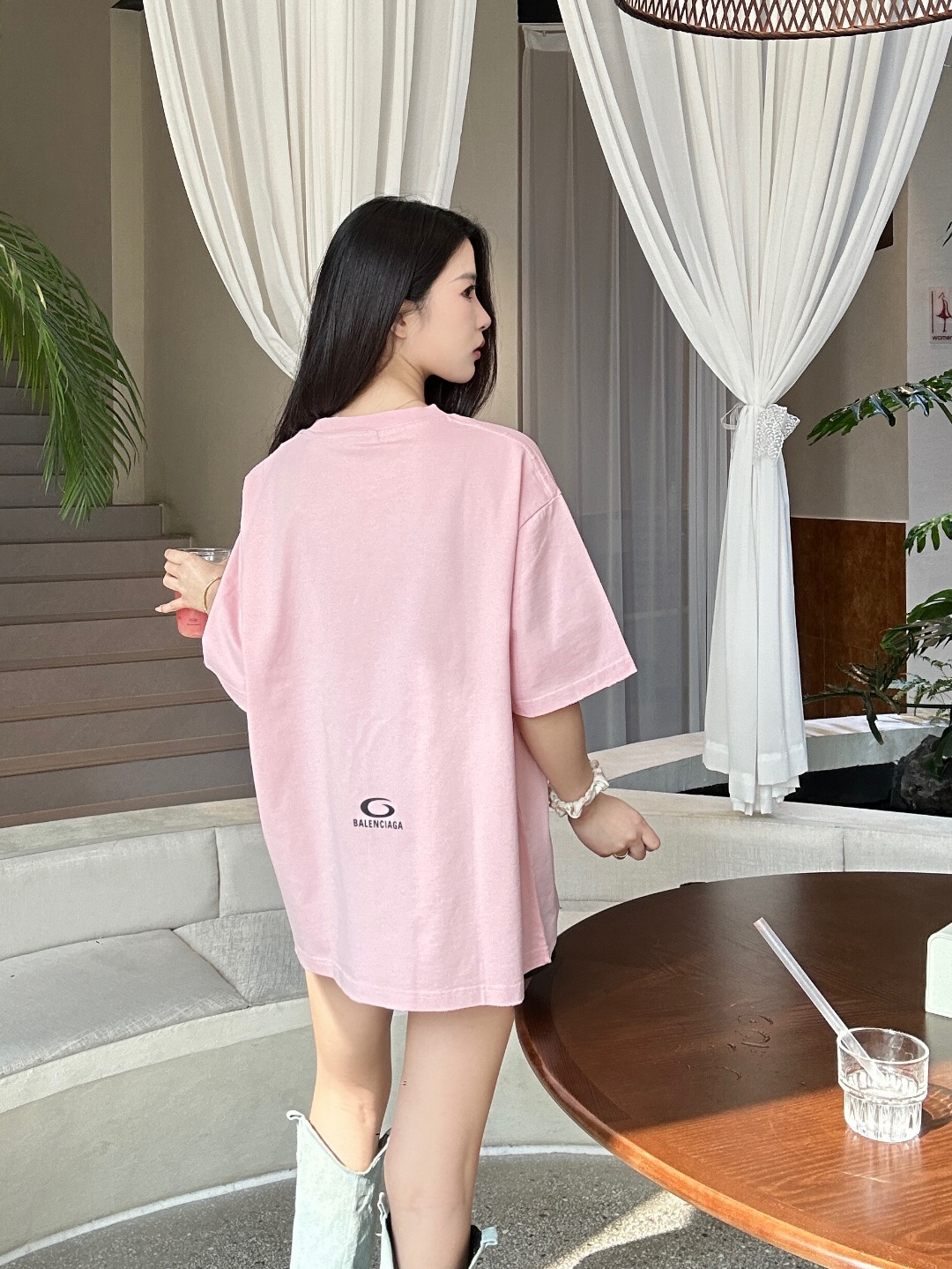 Balenciaga Ring Letter Print Ripped Short Sleeve T-Shirt Style 3