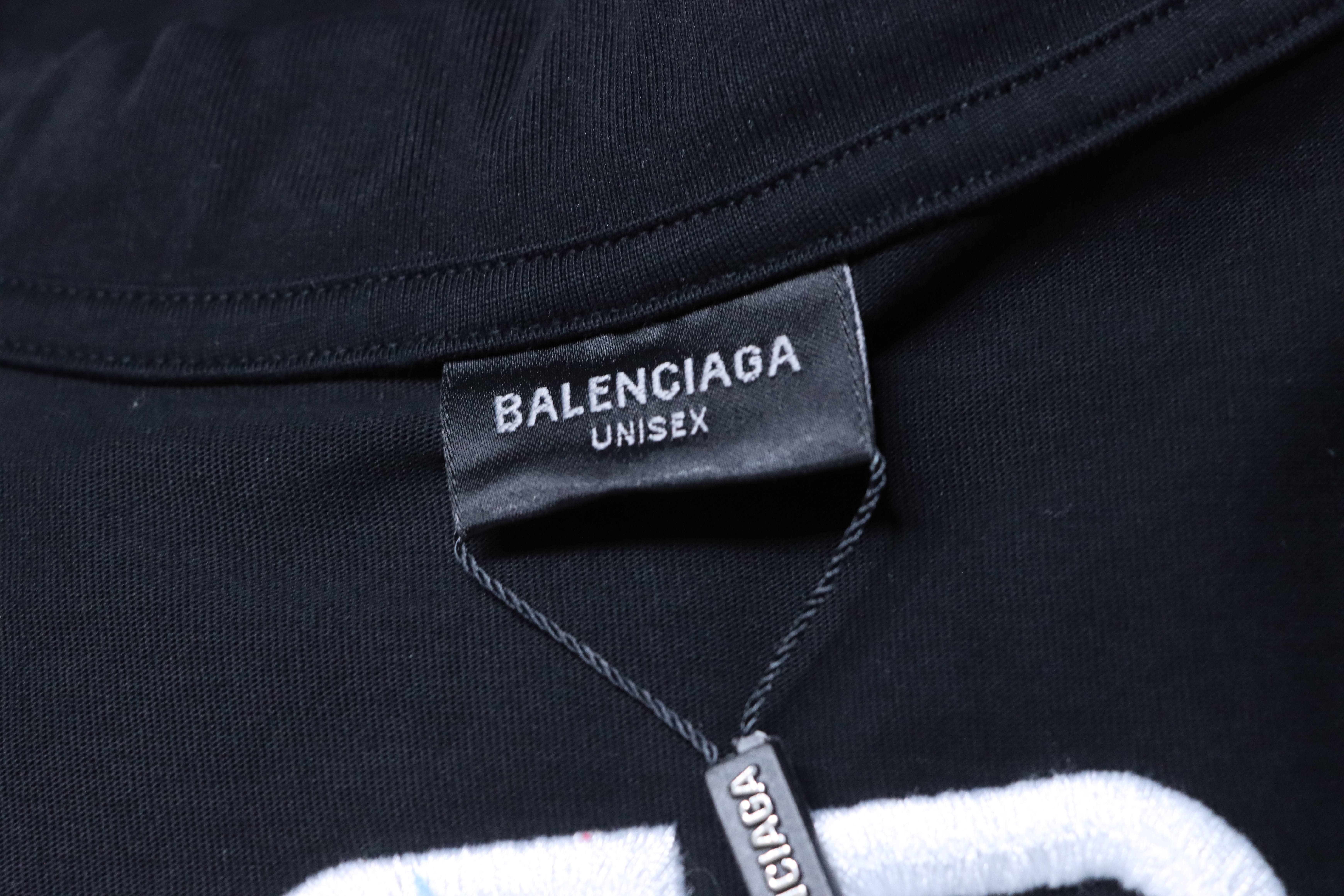 Balenciaga S26 Series Embroidery Heavy Craft Crewneck Short Sleeve T-Shirt Style 1