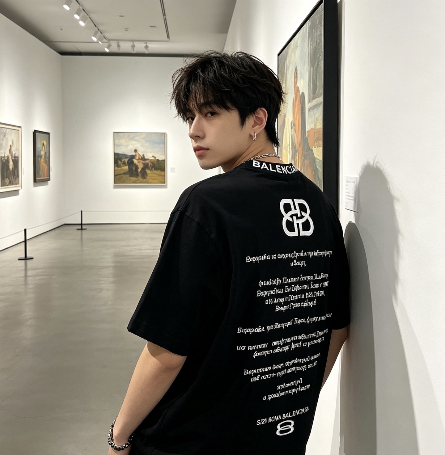 Balenciaga S26 Series Embroidery Heavy Craft Crewneck Short Sleeve T-Shirt Style 1