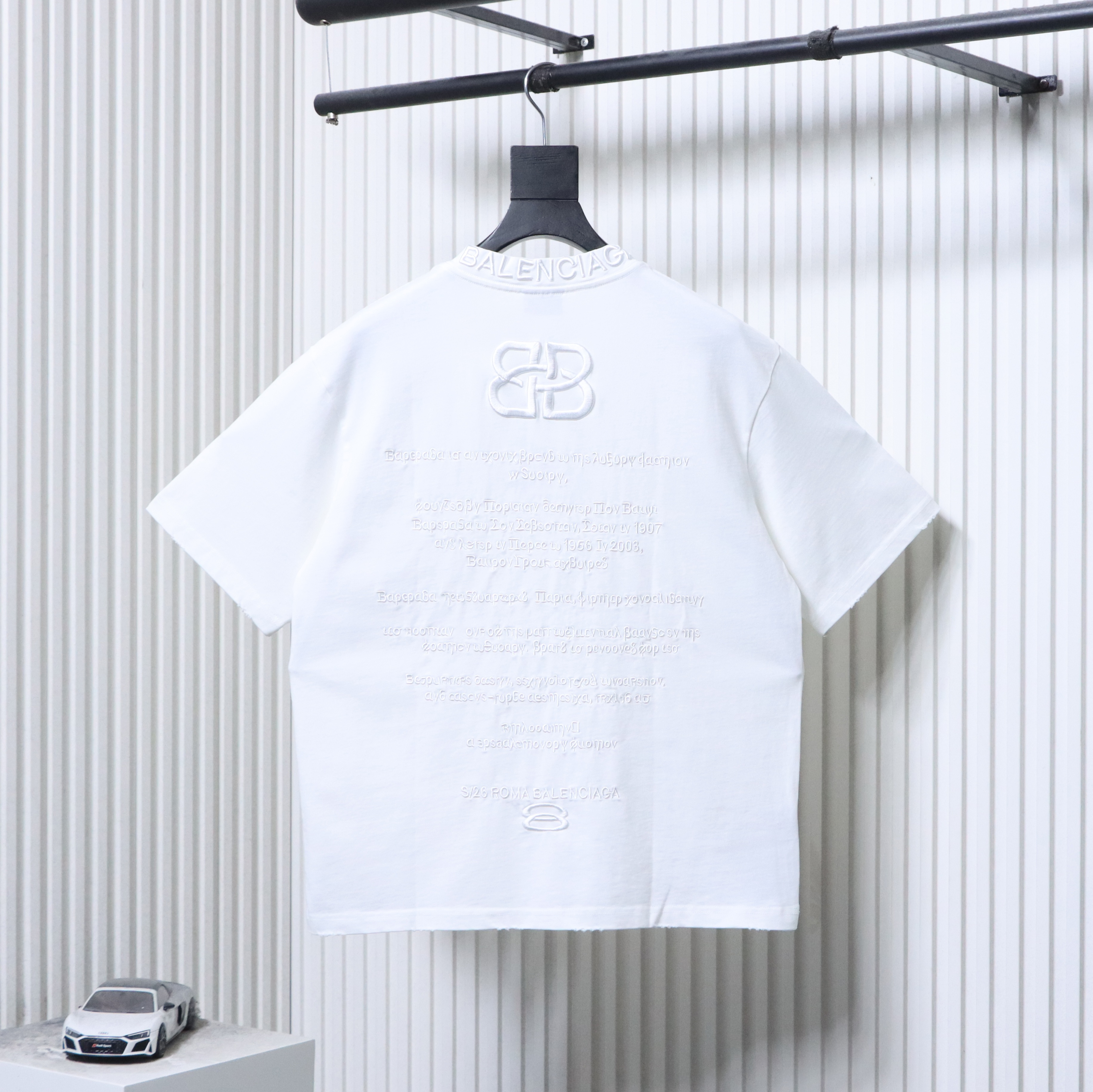 Balenciaga S26 Series Embroidery Heavy Craft Crewneck Short Sleeve T-Shirt Style 2