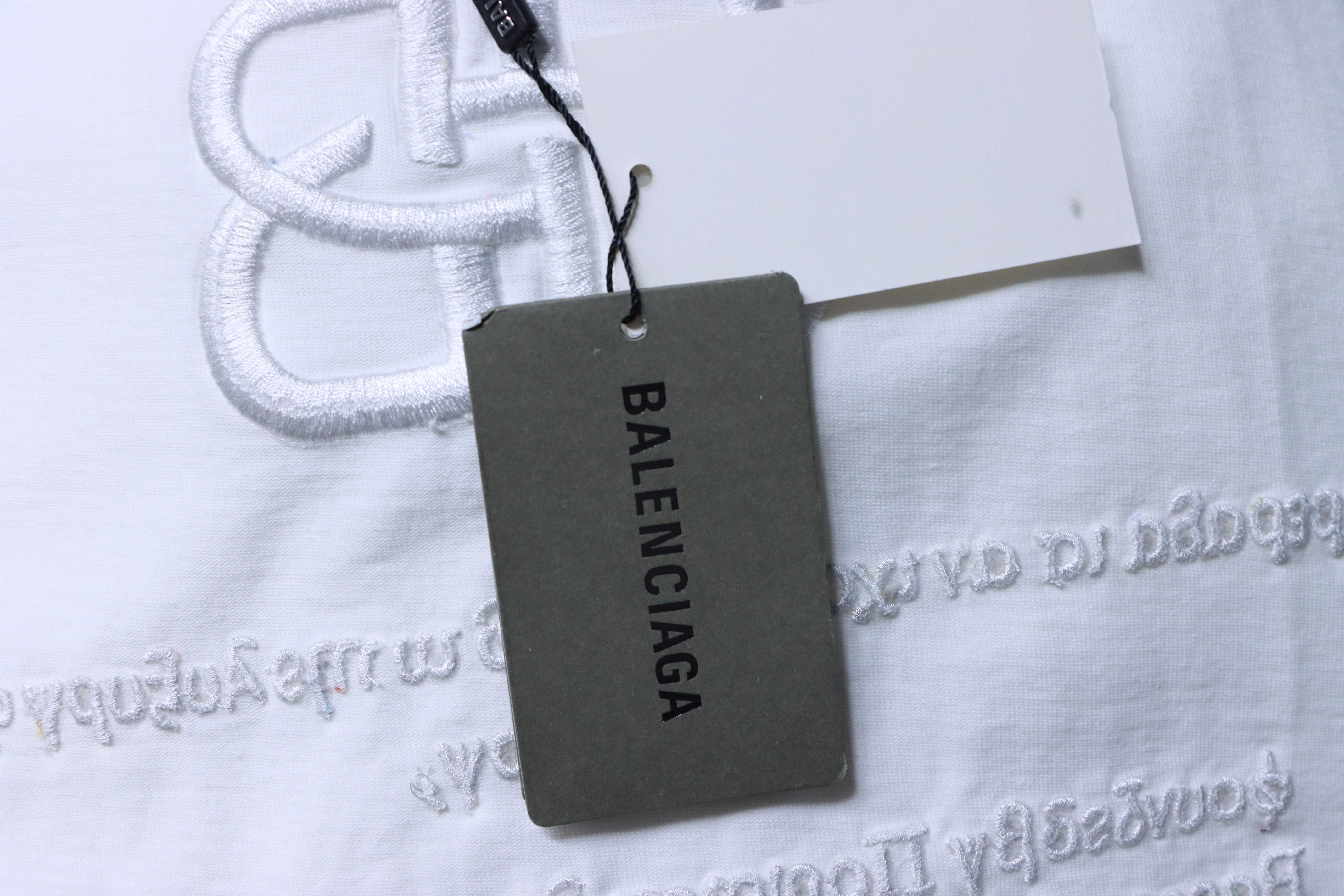 Balenciaga S26 Series Embroidery Heavy Craft Crewneck Short Sleeve T-Shirt Style 2