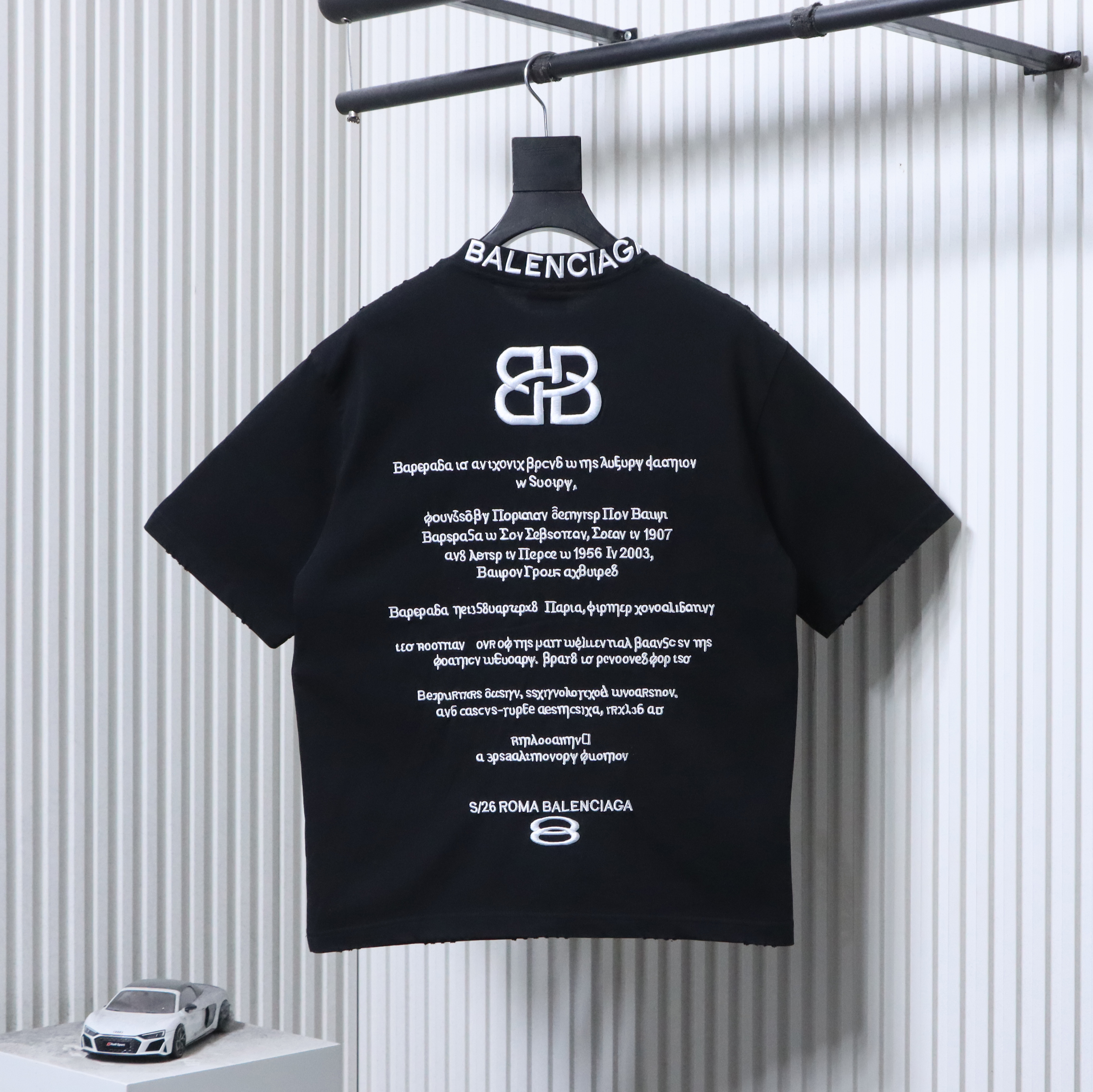 Balenciaga S26 Series Embroidery Heavy Craft Crewneck Short Sleeve T-Shirt Style 3