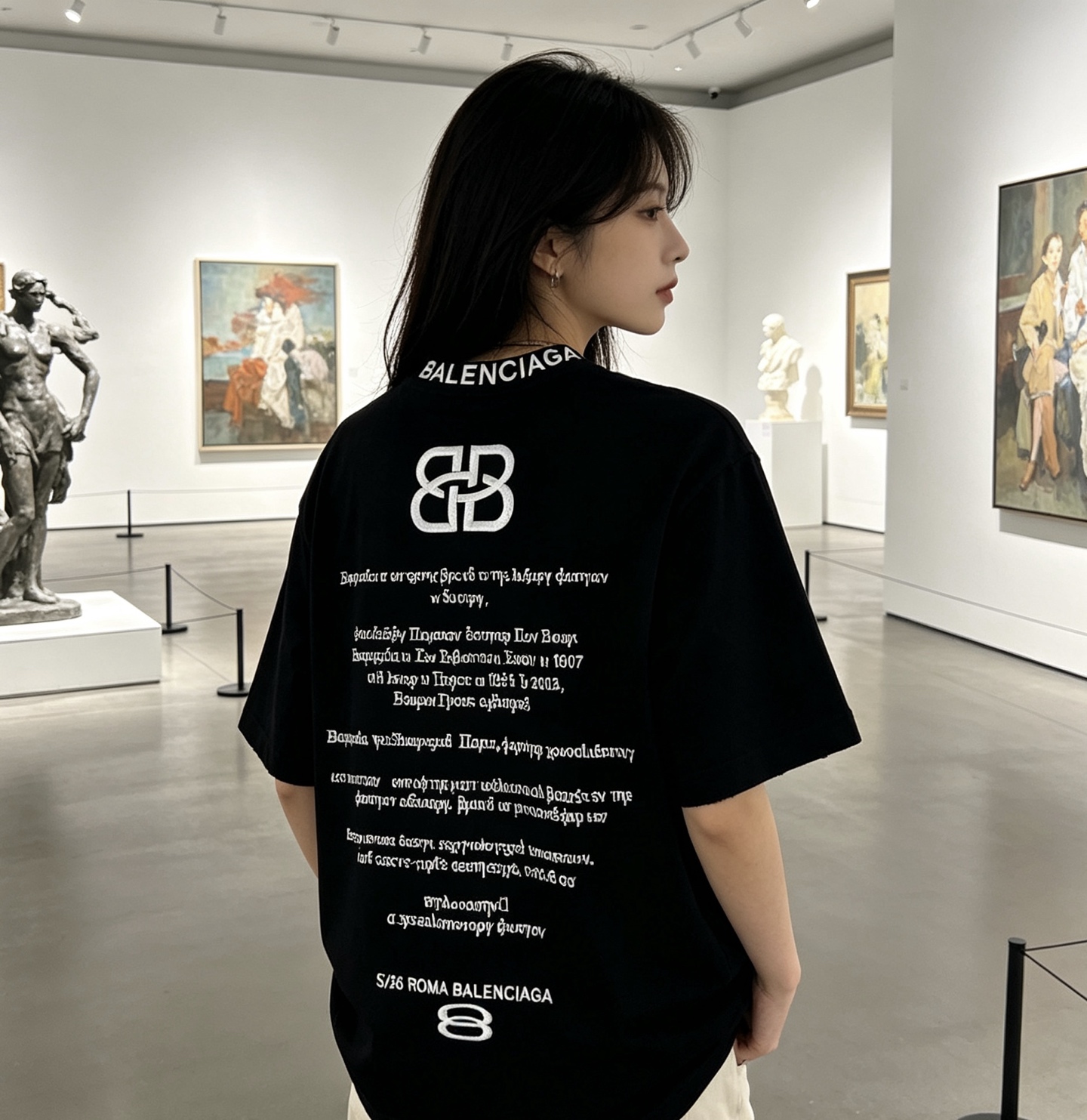 Balenciaga S26 Series Embroidery Heavy Craft Crewneck Short Sleeve T-Shirt Style 3